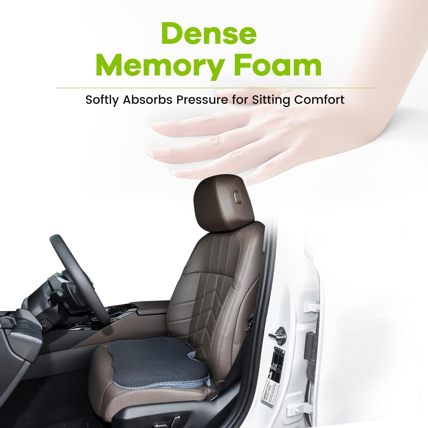 Image of HOMBOX Black Memory Foam Car Pillow Cushion for Universal For Car