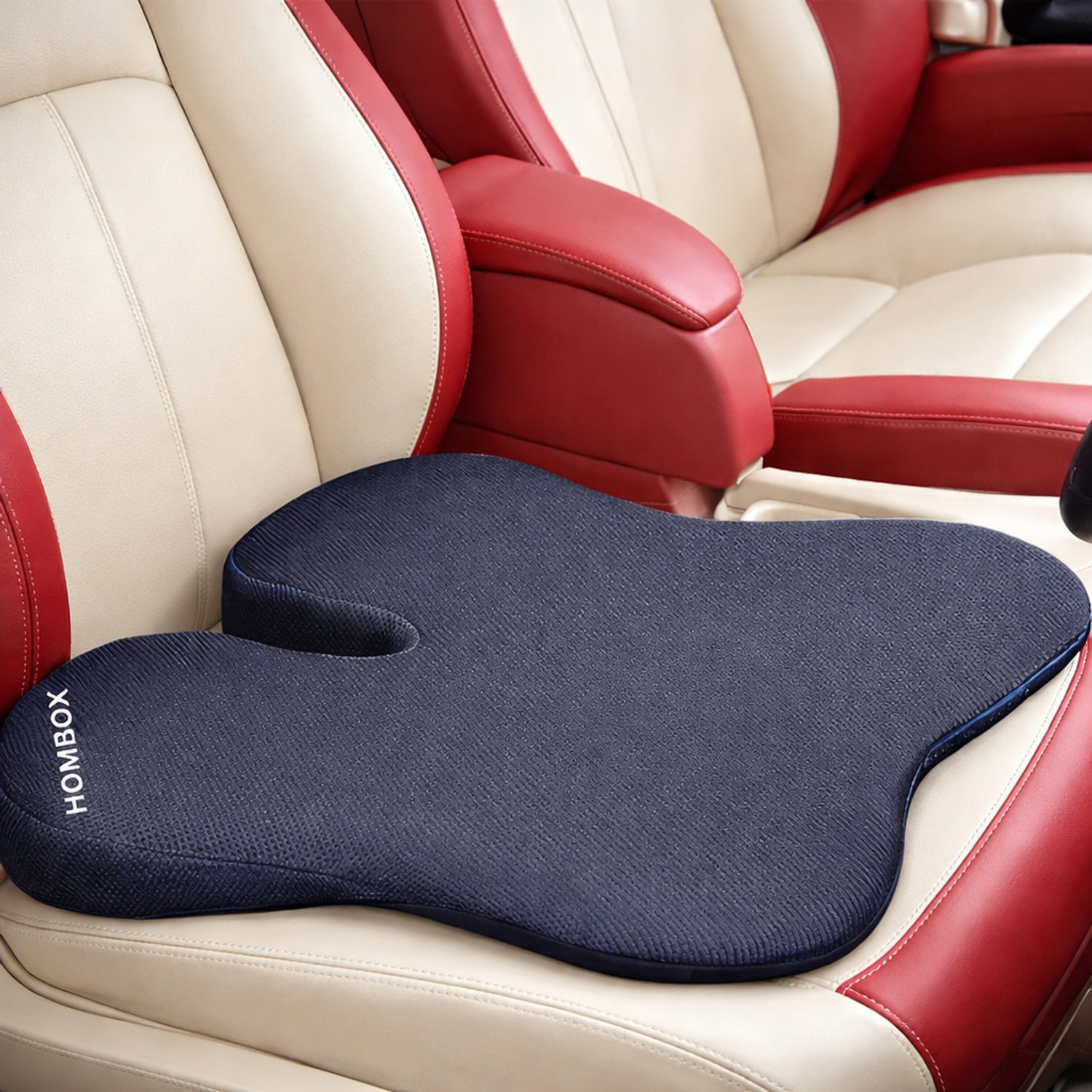 Image of HOMBOX Black Memory Foam Car Pillow Cushion for Universal For Car