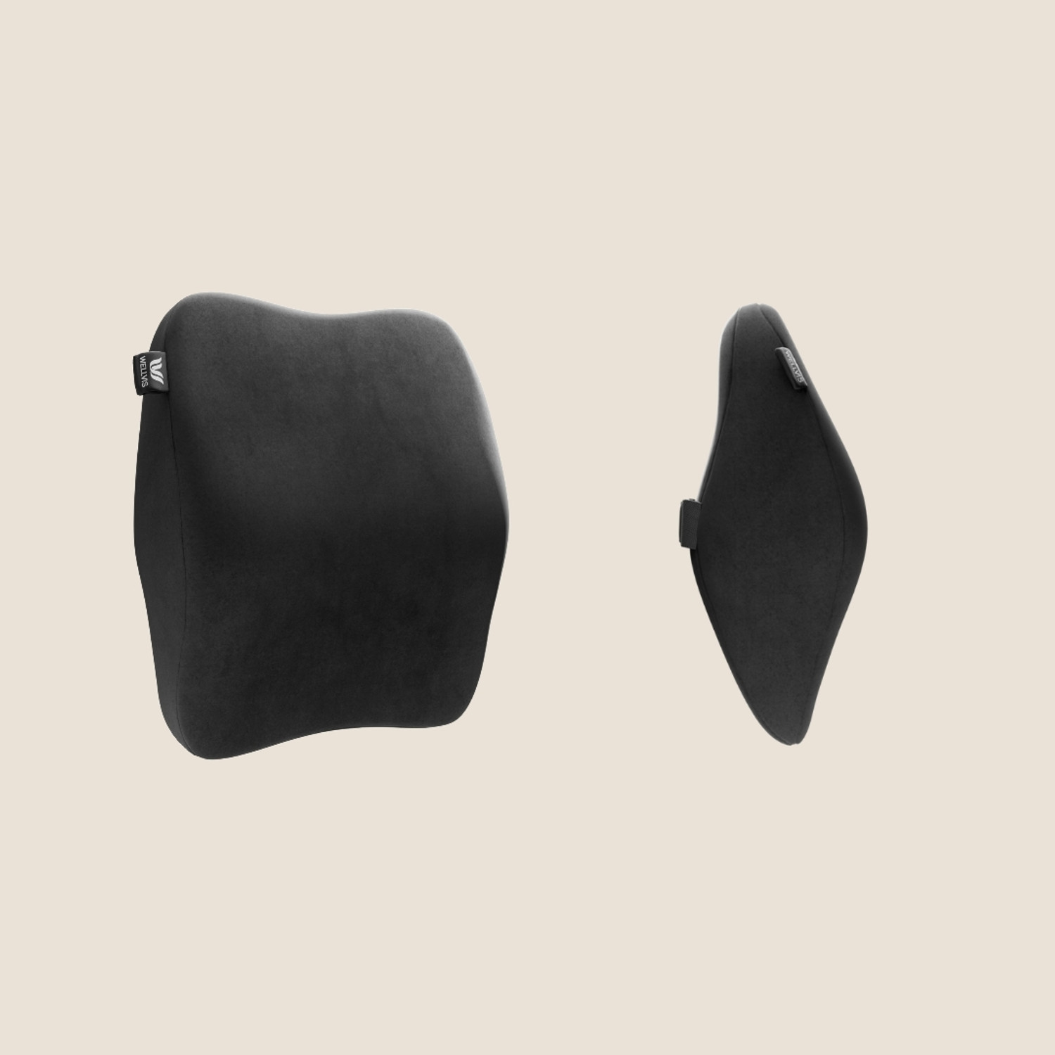 Image of Wellvis Black Memory Foam Car Pillow Cushion for Universal For Car