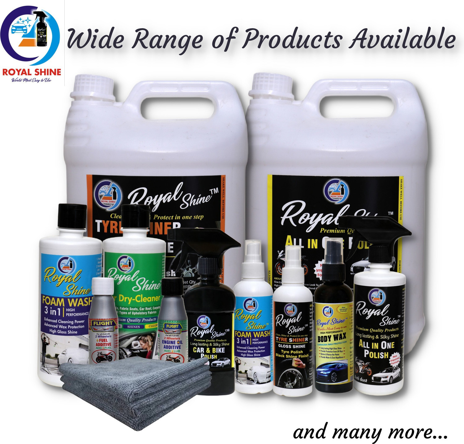 Image of Royal Shine Liquid Car Polish for Bumper, Chrome Accent, Dashboard, Exterior, Headlight, Leather, Metal Parts, Tyres