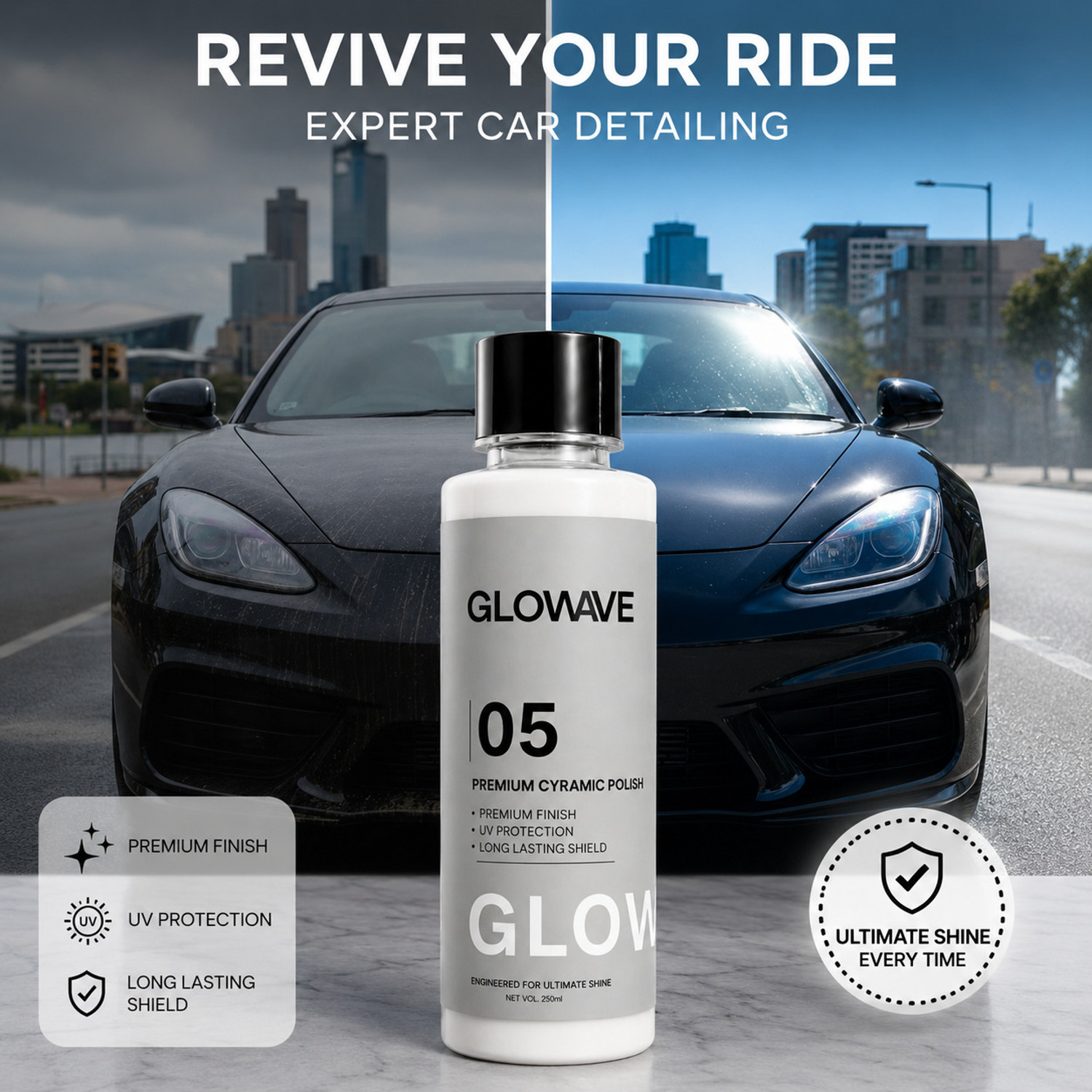 Image of Slate Liquid Car Polish for Bumper, Tyres, Dashboard, Leather, Windscreen