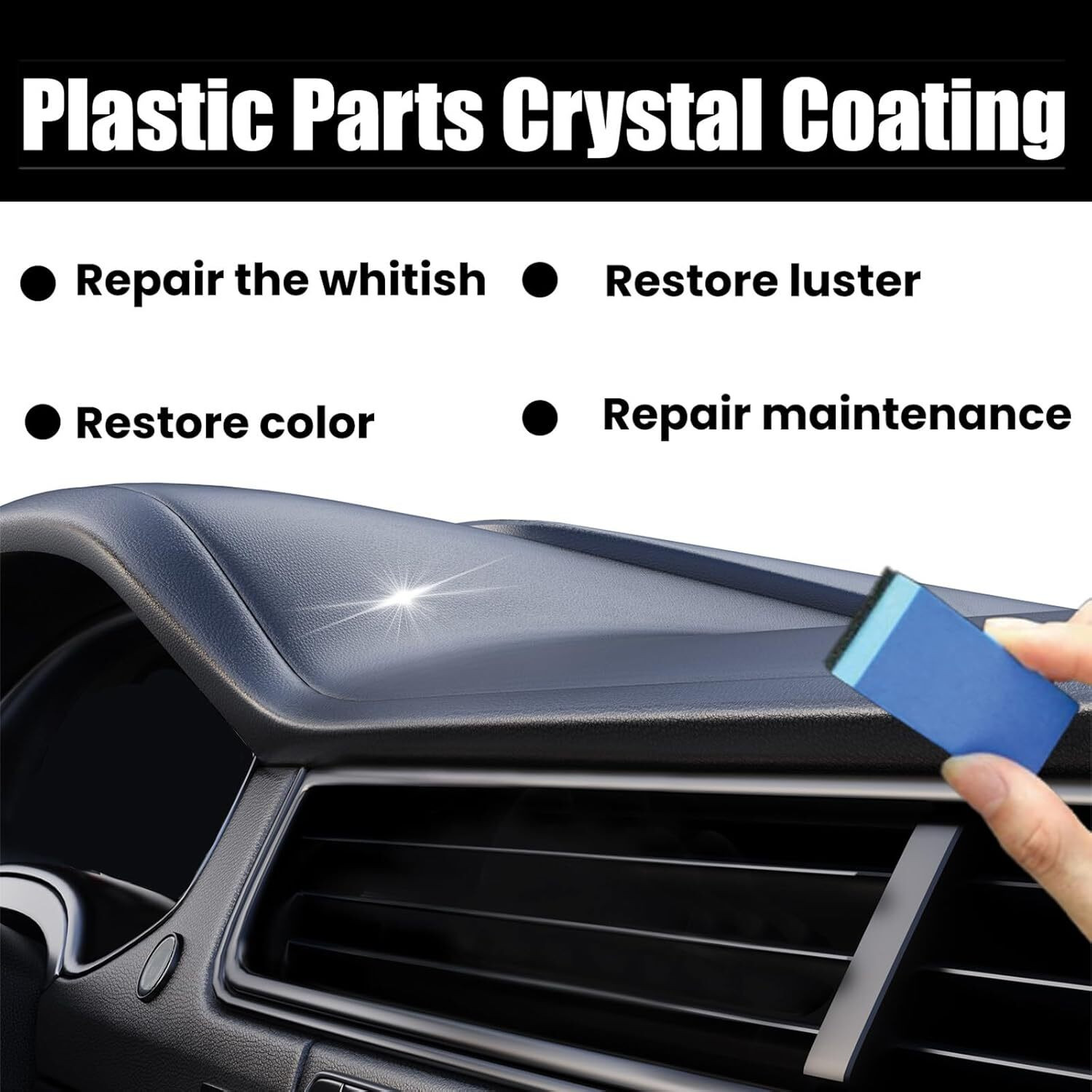 Image of kroywen Liquid Car Polish for Bumper, Dashboard, Exterior, Tyres, Chrome Accent, Headlight, Leather, Windscreen