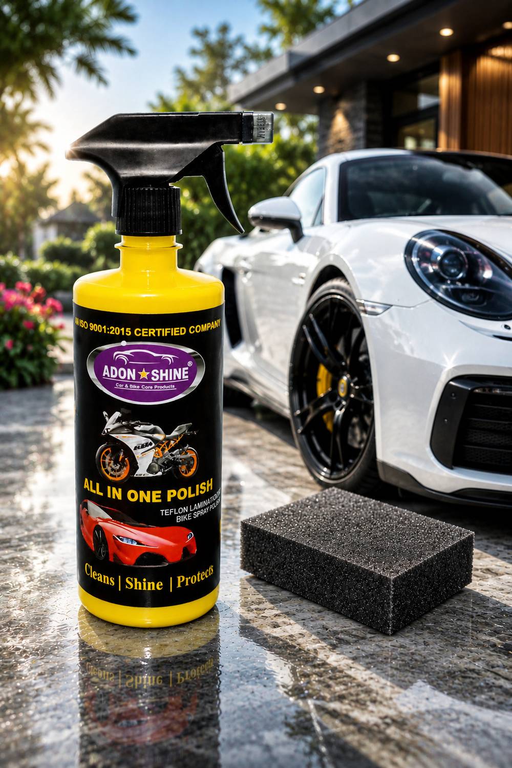ADON SHINE Liquid Car Polish for Dashboard, Tyres, Exterior, Metal Parts