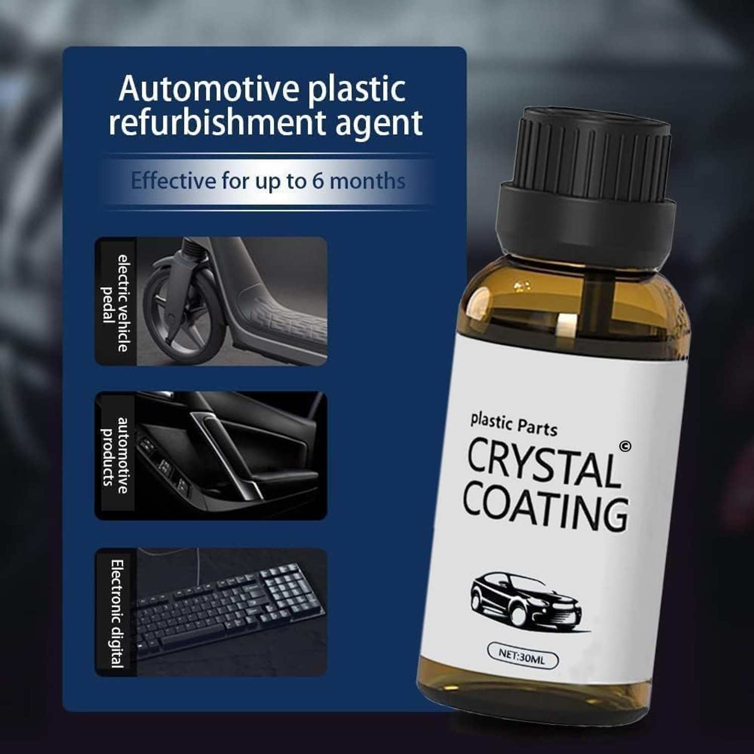 Image of kroywen Liquid Car Polish for Bumper, Dashboard, Exterior, Tyres, Chrome Accent, Headlight, Leather, Windscreen