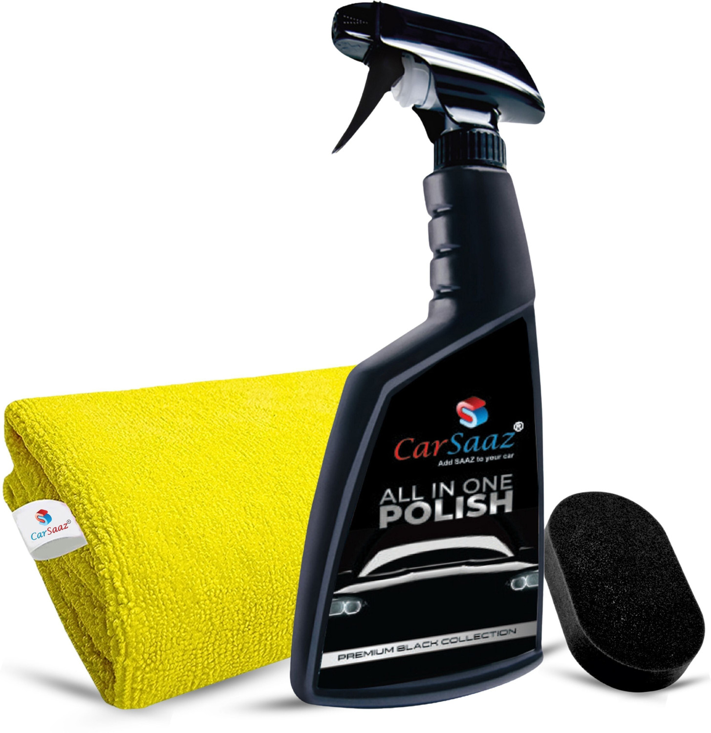 Image of Carsaaz Liquid Car Polish for Exterior, Dashboard, Leather, Metal Parts, Tyres, Windscreen, Bumper, Chrome Accent