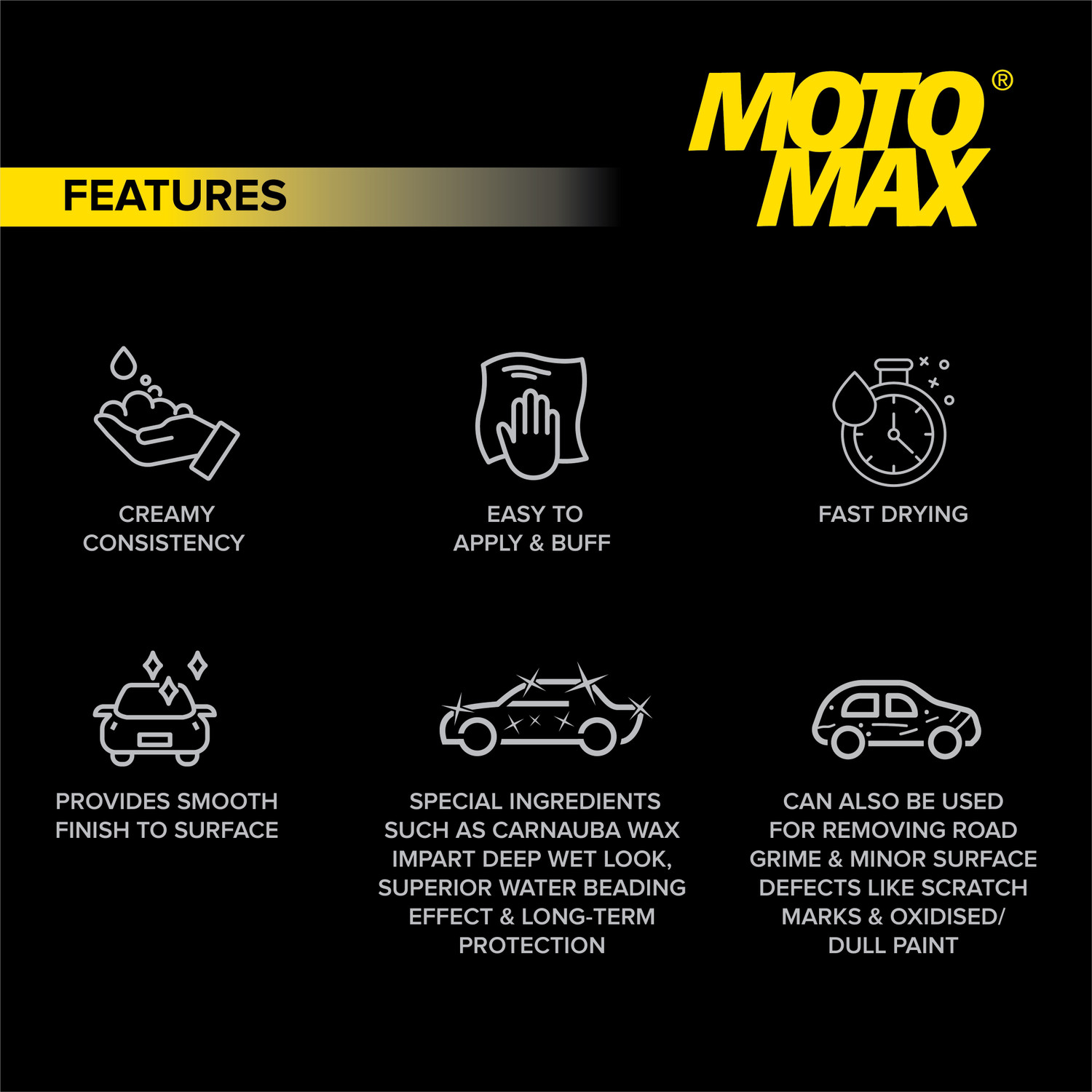 Image of Pidilite Motomax Bike & Car Cream Polish, Protects & Shines Cars, Bike, Motorcycle