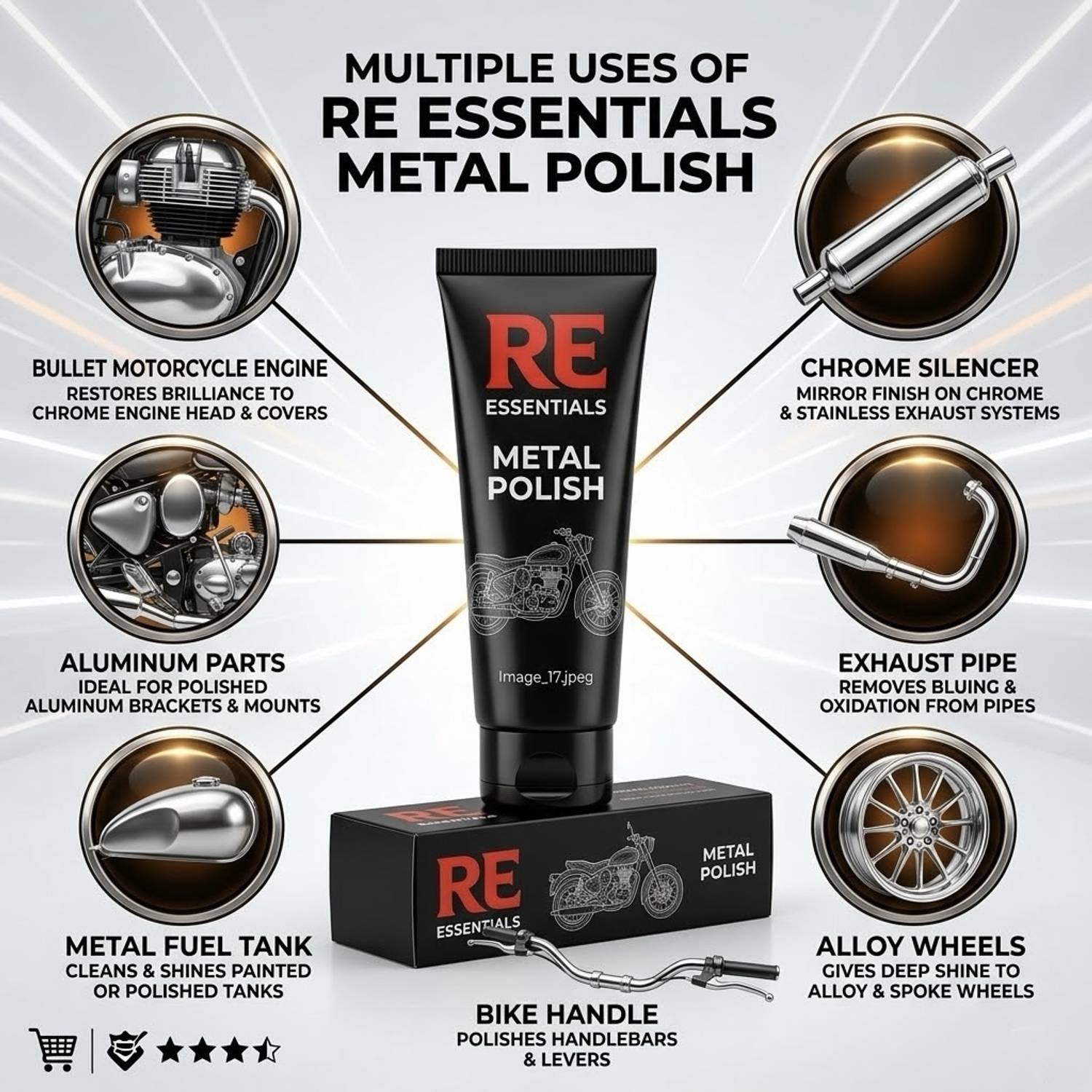 SIMPLY Paste Car Polish for Metal Parts, Chrome Accent - Image 3