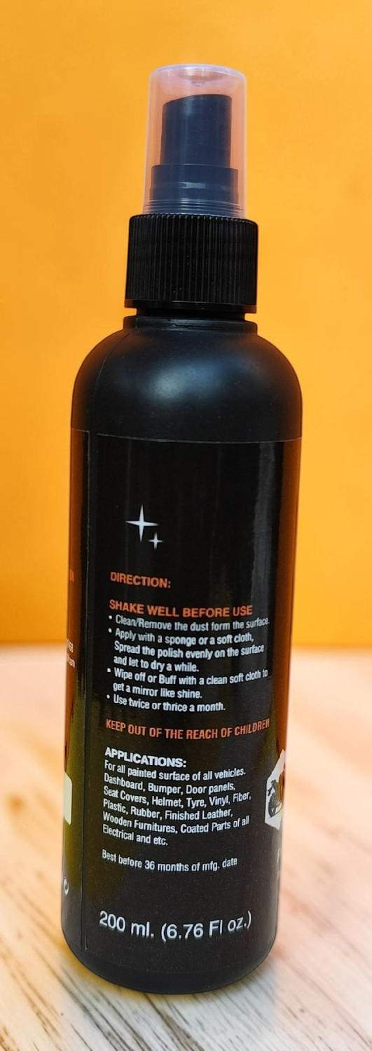 Image of M3CARE Liquid Car Polish for Bumper, Chrome Accent, Dashboard, Exterior, Headlight, Leather, Metal Parts, Tyres