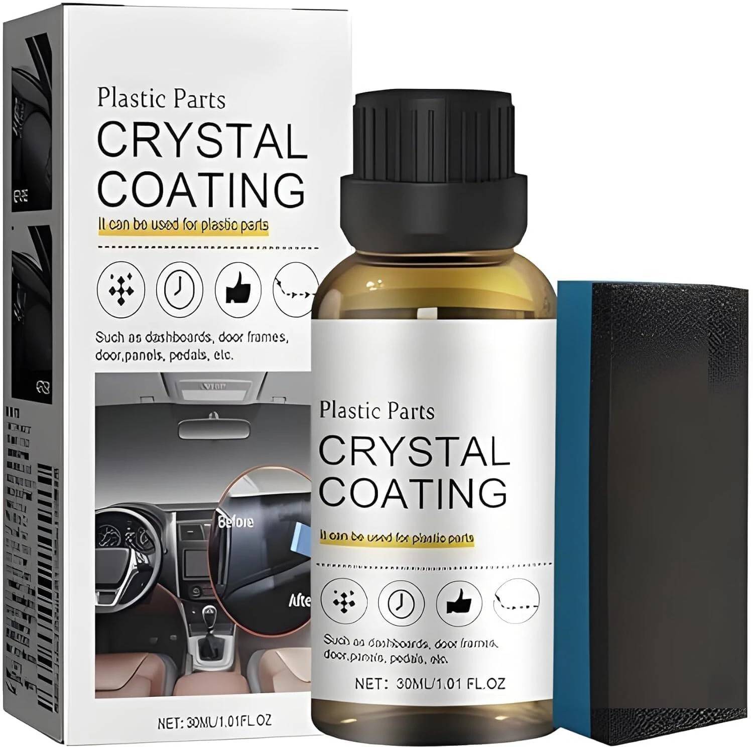 BHOLETRADERS Crystal Coating for automobile Bike Plastic Parts 30ml PVC Restorer Crystal Coating for automobile Bike Plastic Parts 30ml PVC Restorer Vehicle Interior Cleaner