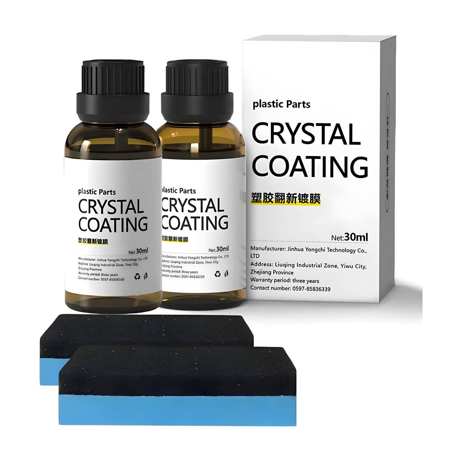 BUYZIE Crystal Coating for Car & Bike Plastic Parts (Pack Of 2) Crystal Coating Restorer And Revitalizing Plastic Parts Vehicle Interior Cleaner