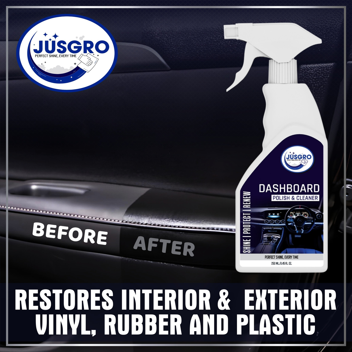 Image of JusGro Liquid Car Polish for Dashboard