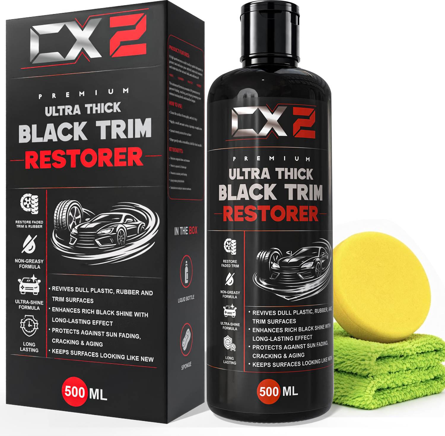 CX2 Liquid Car Polish for Bumper, Exterior, Tyres - Image 1