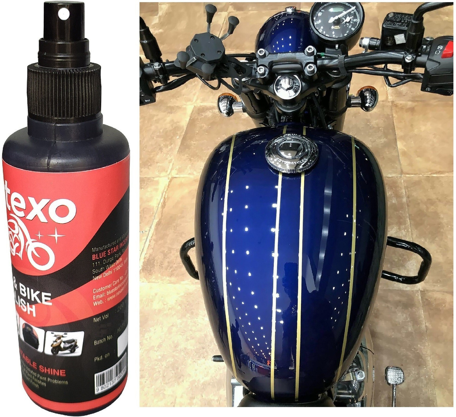 Image of MOTEXO Liquid Car Polish for Chrome Accent, Bumper, Dashboard, Exterior, Headlight, Leather, Metal Parts
