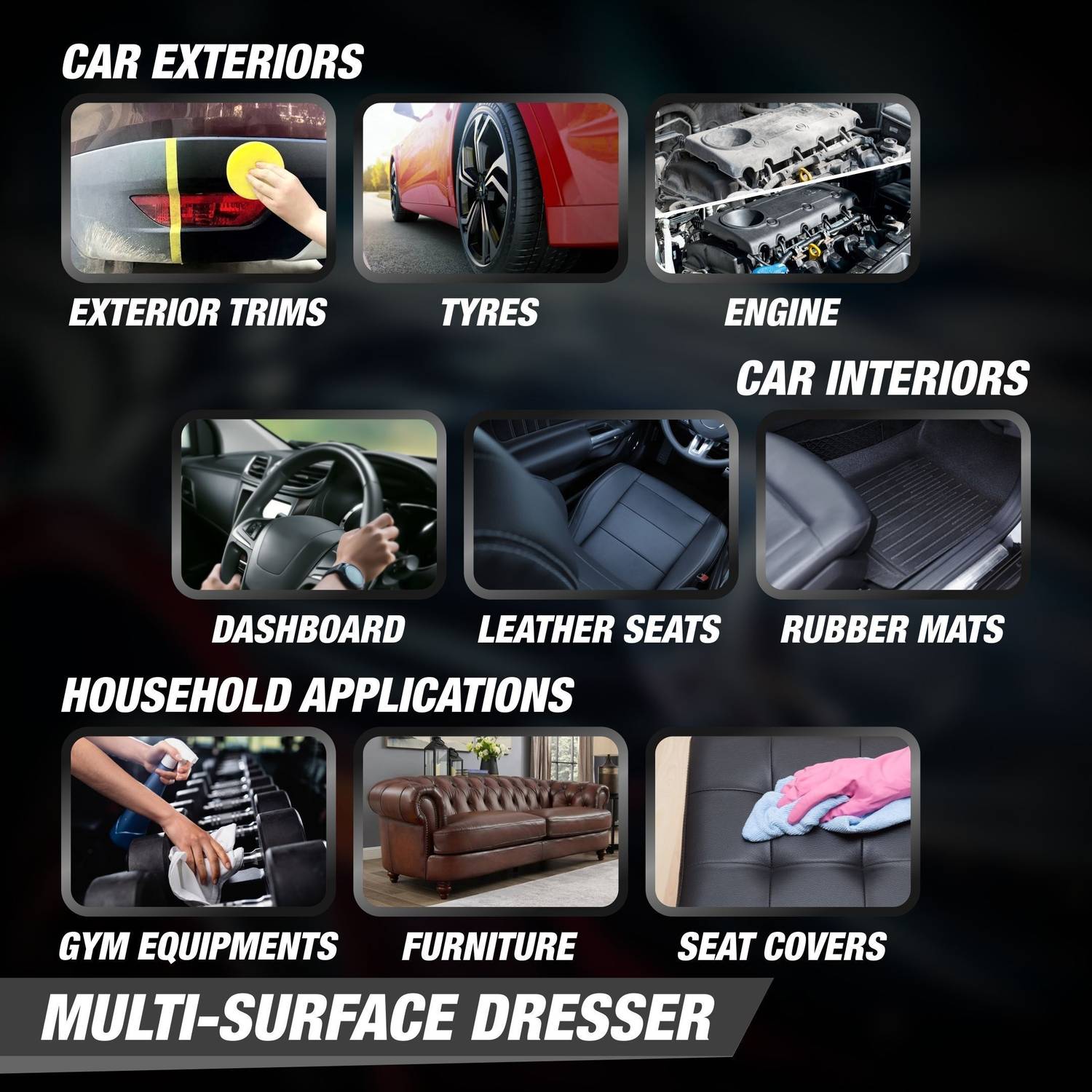 Wavex Liquid Car Polish for Leather, Tyres, Dashboard, Metal Parts, - Image 2