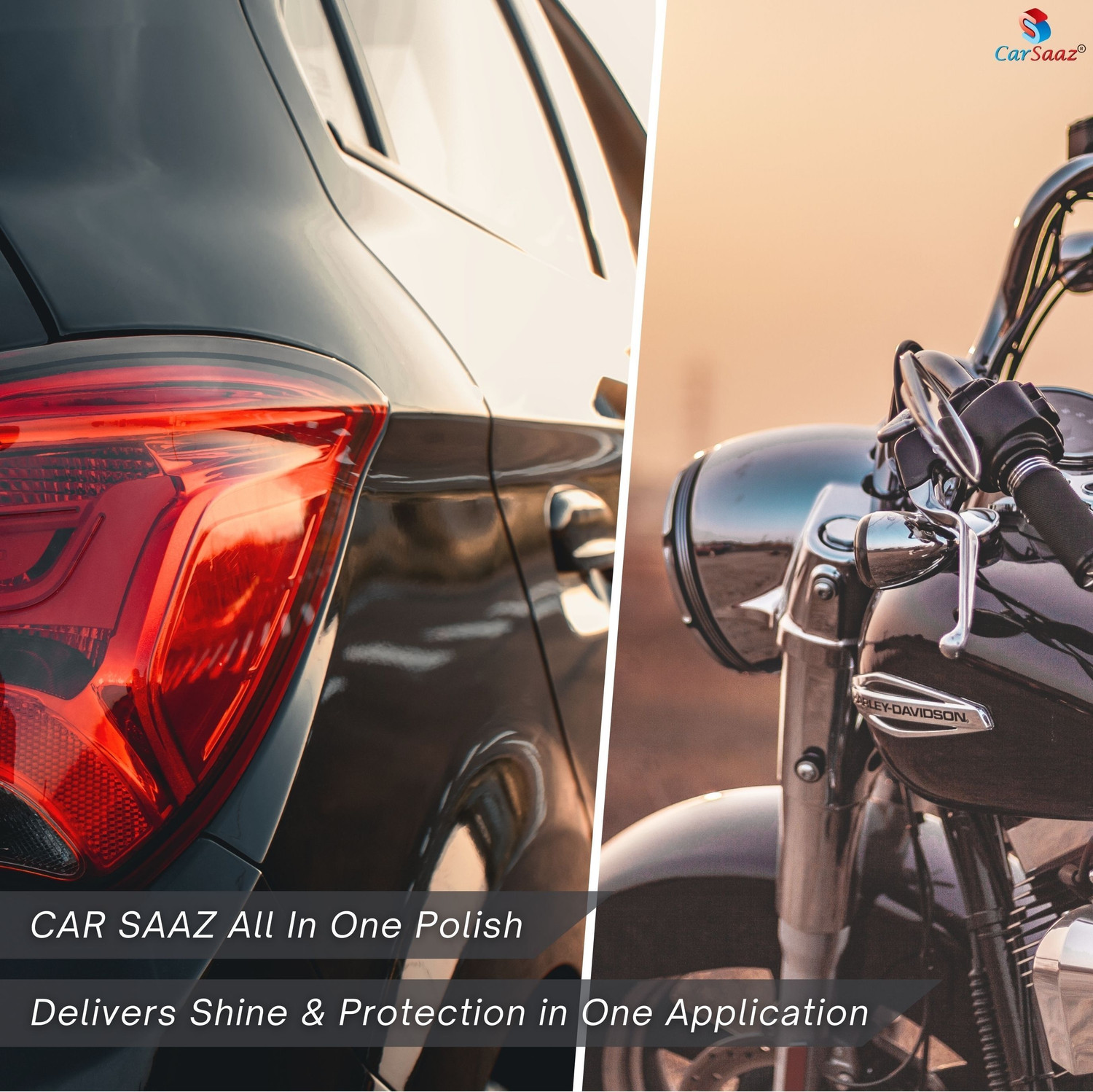 Image of Carsaaz Liquid Car Polish for Exterior, Dashboard, Leather, Metal Parts, Tyres, Windscreen, Bumper, Chrome Accent