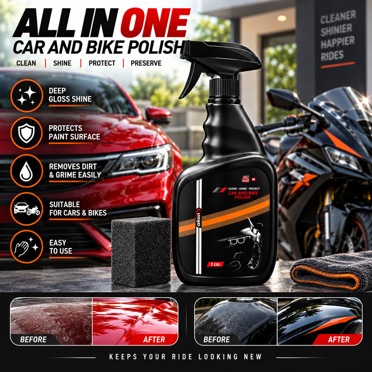 Image of DHRIX Liquid Car Polish for Dashboard