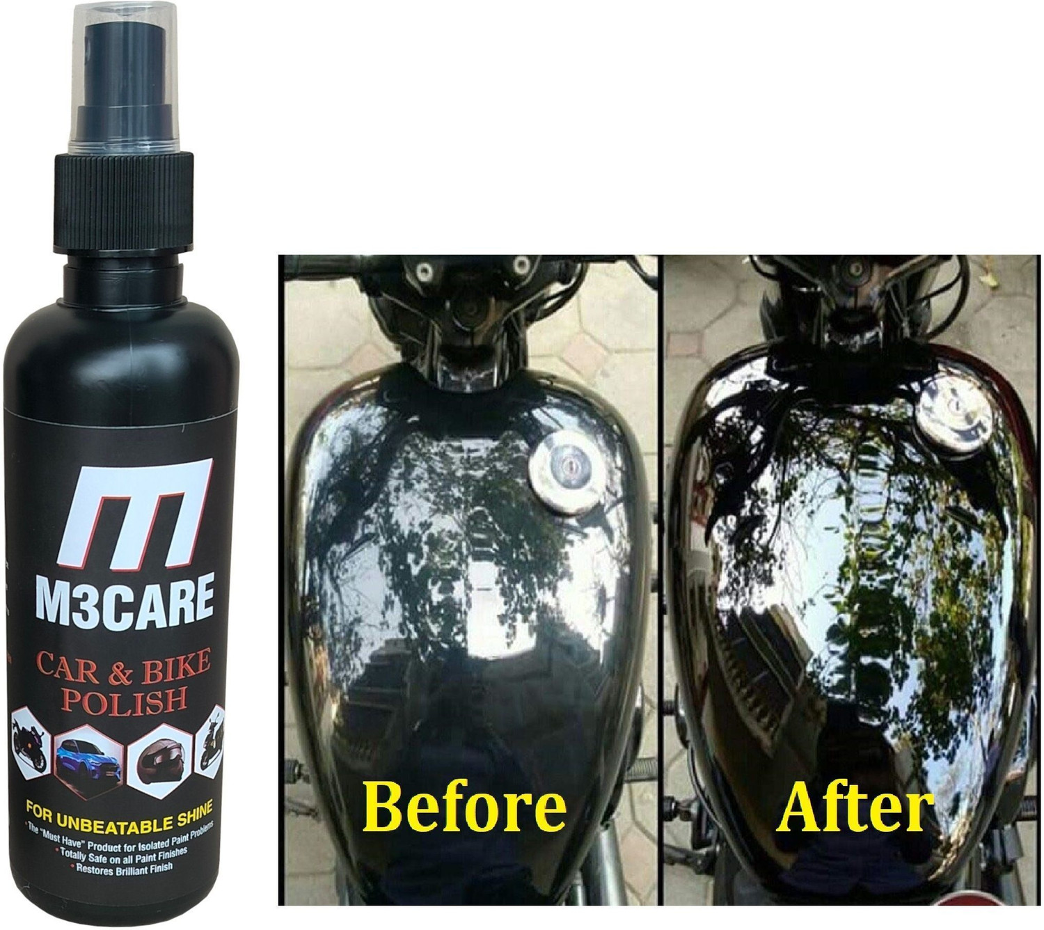 Image of M3CARE Liquid Car Polish for Exterior, Dashboard