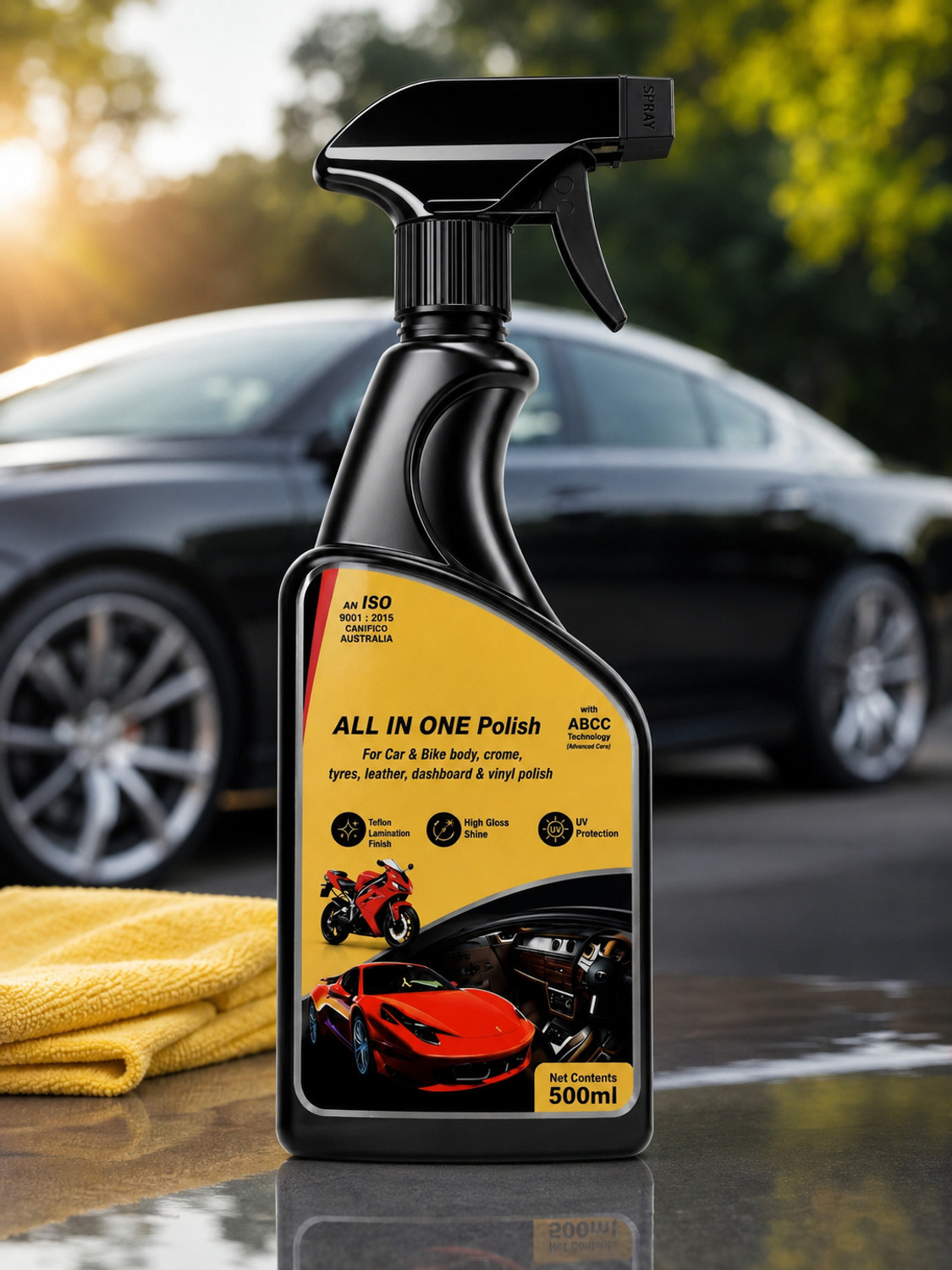 Image of Dazzler Liquid Car Polish for Metal Parts, Bumper, Dashboard, Exterior, Leather, Windscreen, Tyres, Chrome Accent