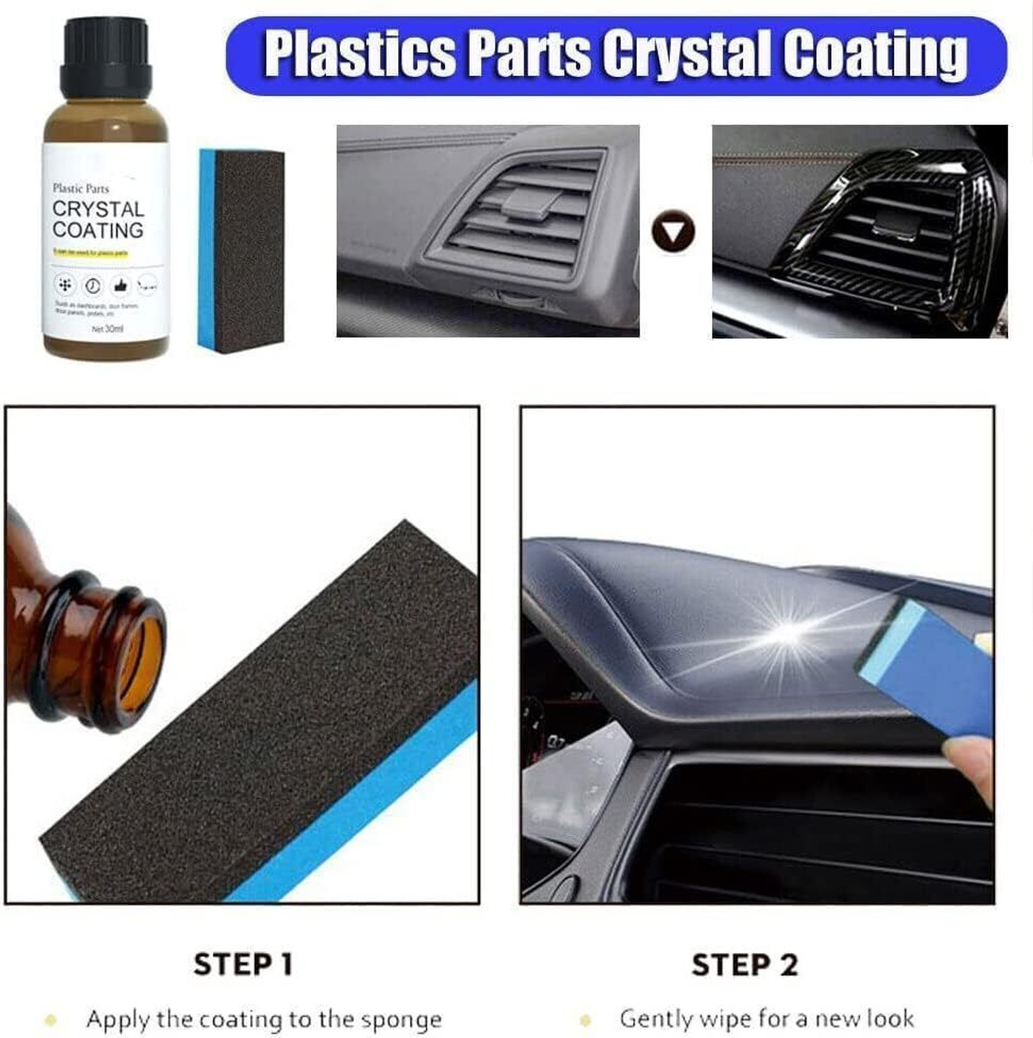 Image of kroywen Liquid Car Polish for Bumper, Chrome Accent, Dashboard, Exterior, Headlight, Leather, Metal Parts, Tyres, Windscreen