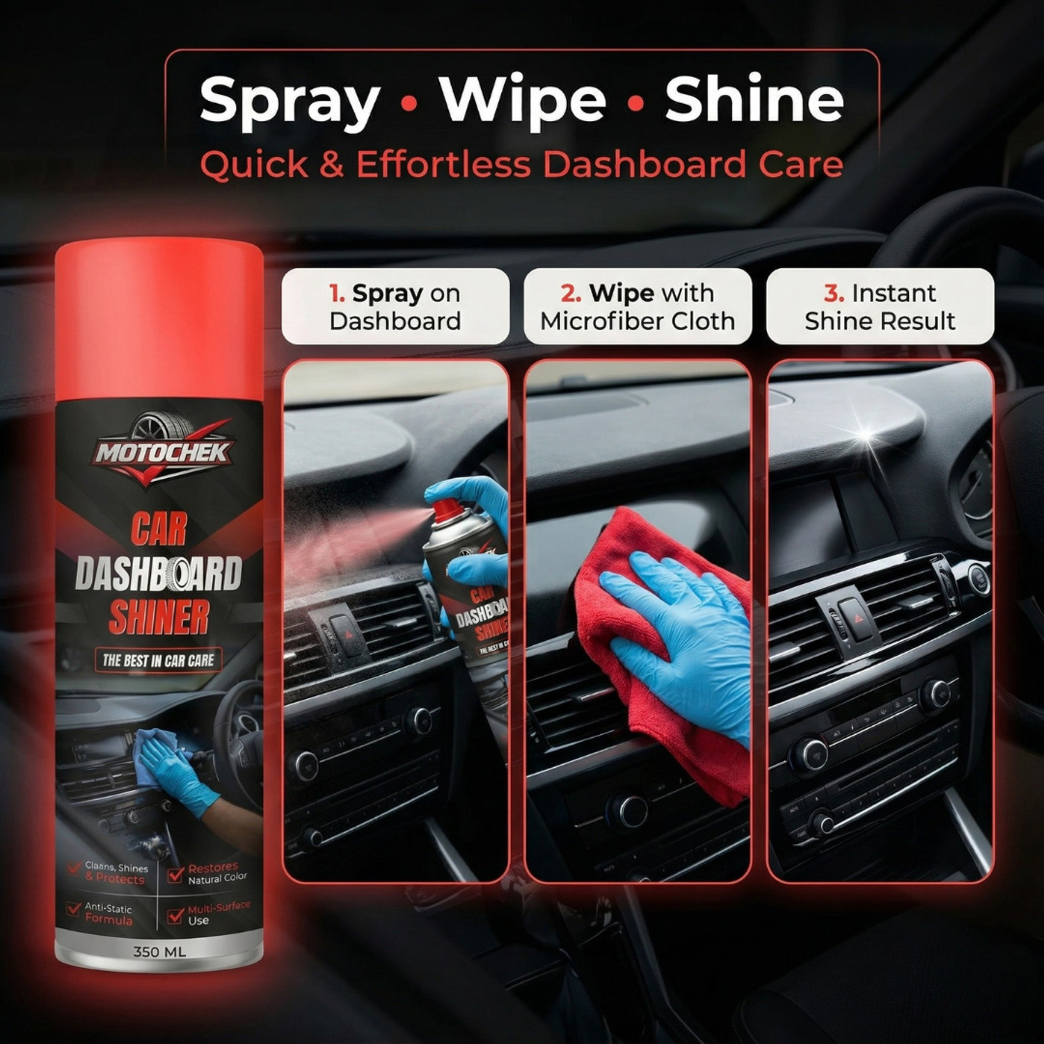 Image of Motochek Liquid Car Polish for Dashboard