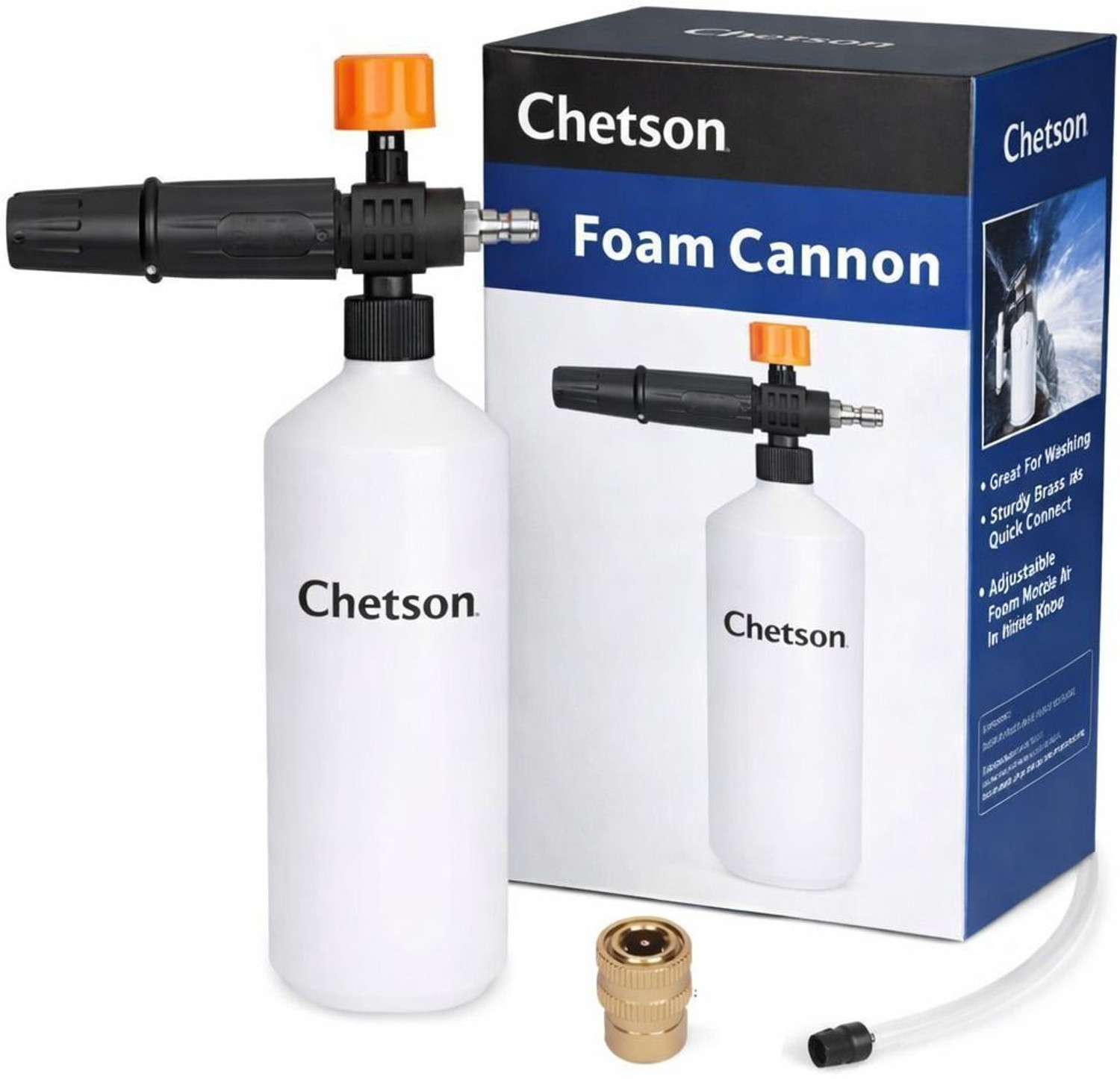 Image of Chetson Heavy Duty Professional Foam Cannon Lance 1 ltr with 1 /4 Brass Quick Adapter Spray Gun