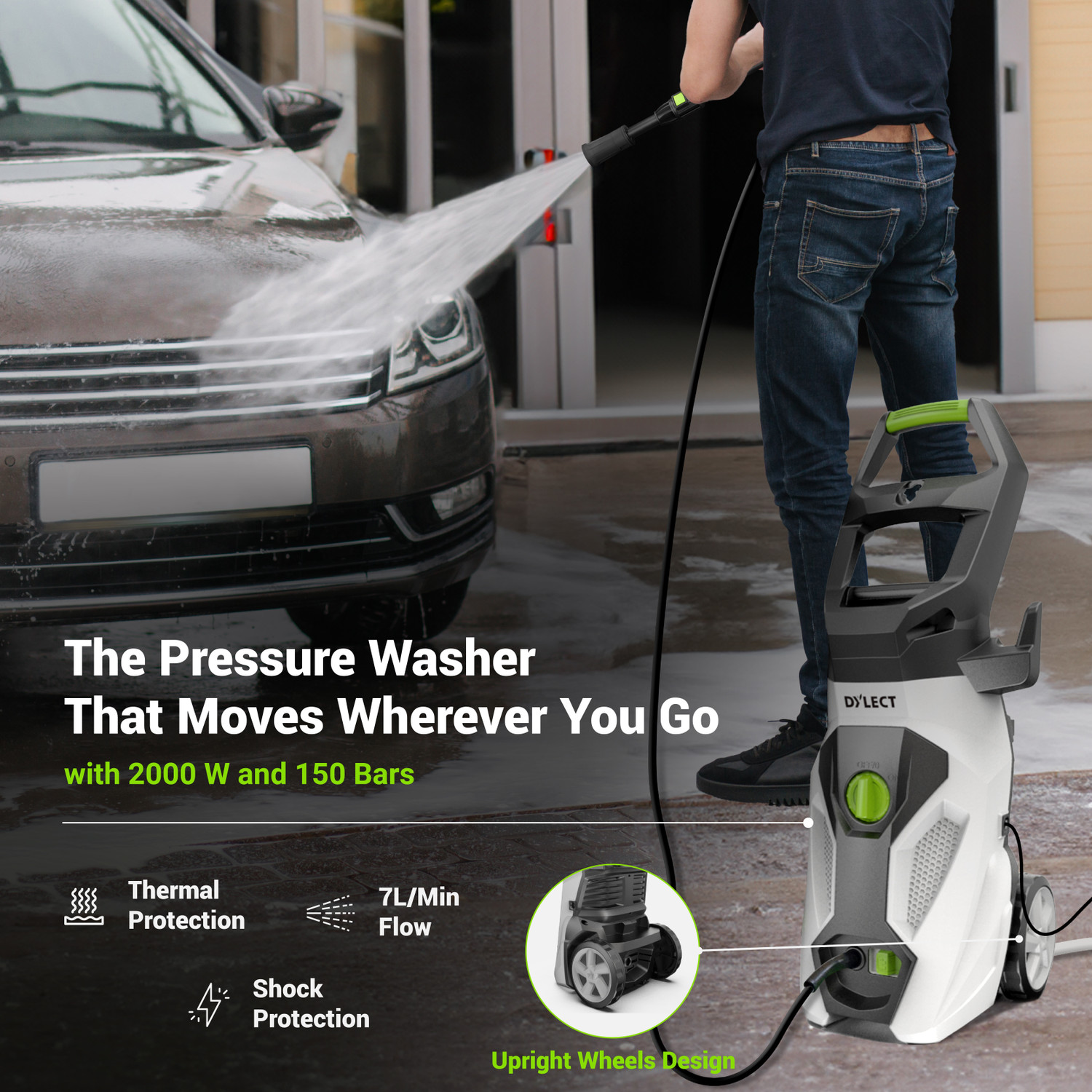 Image of Dylect ULTRA POWER MAX HIGH PRESSURE WASHER -2000 W | 160 Bar - DTPWTB2000 Pressure Washer