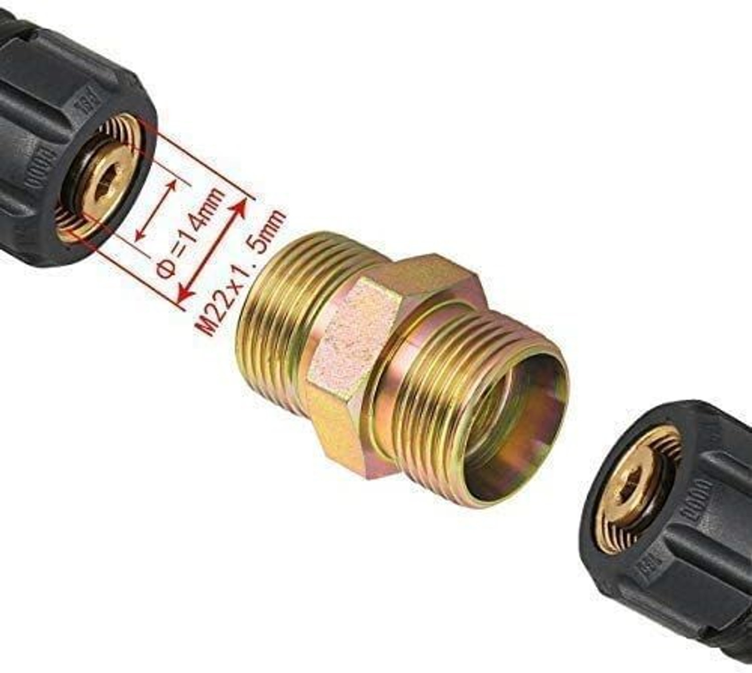 Image of TRIG 8 Meter Hydraulic Pipe with M22 Connector for Pressure washer Hose Extension Pressure Washer