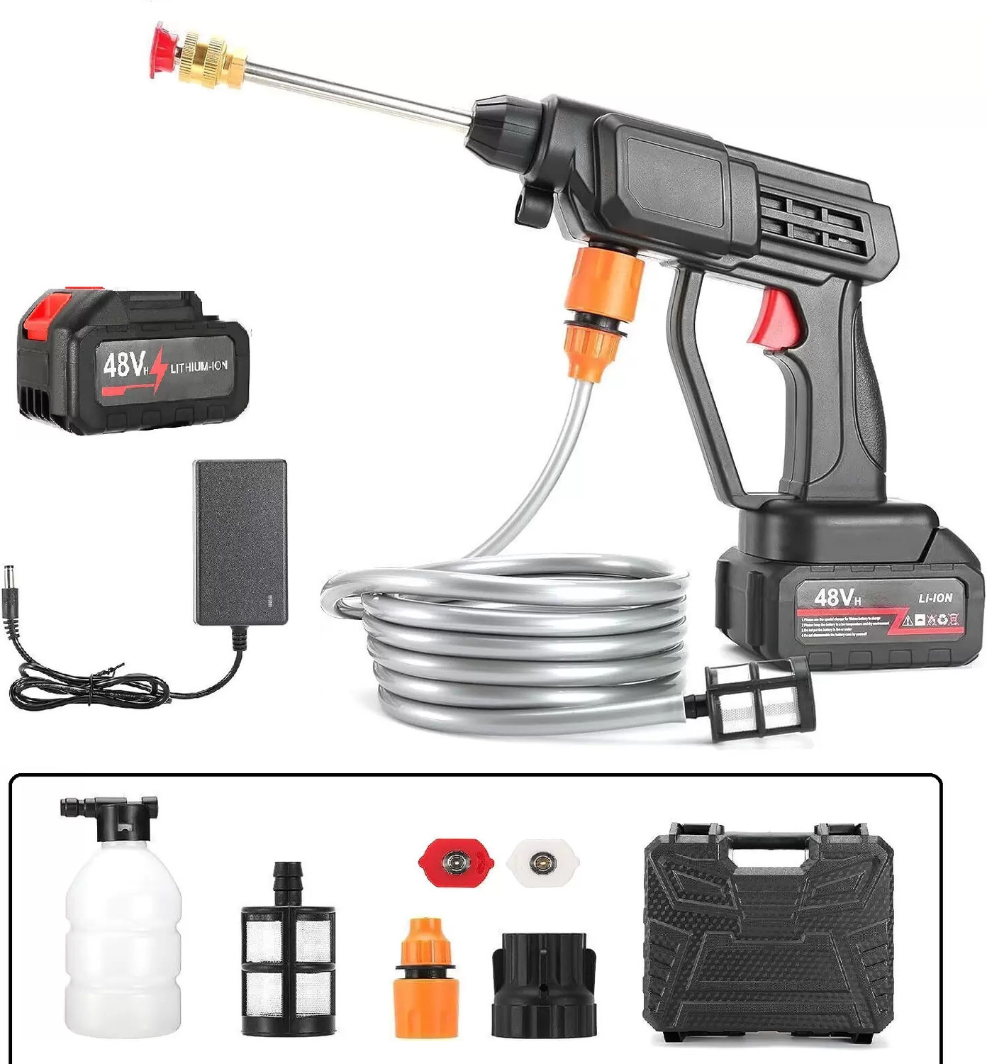 Image of Excelanz High Power Wireless Car Pressure Washer Gun, Car Solar Panels AC Bikes Surface Pressure Washer
