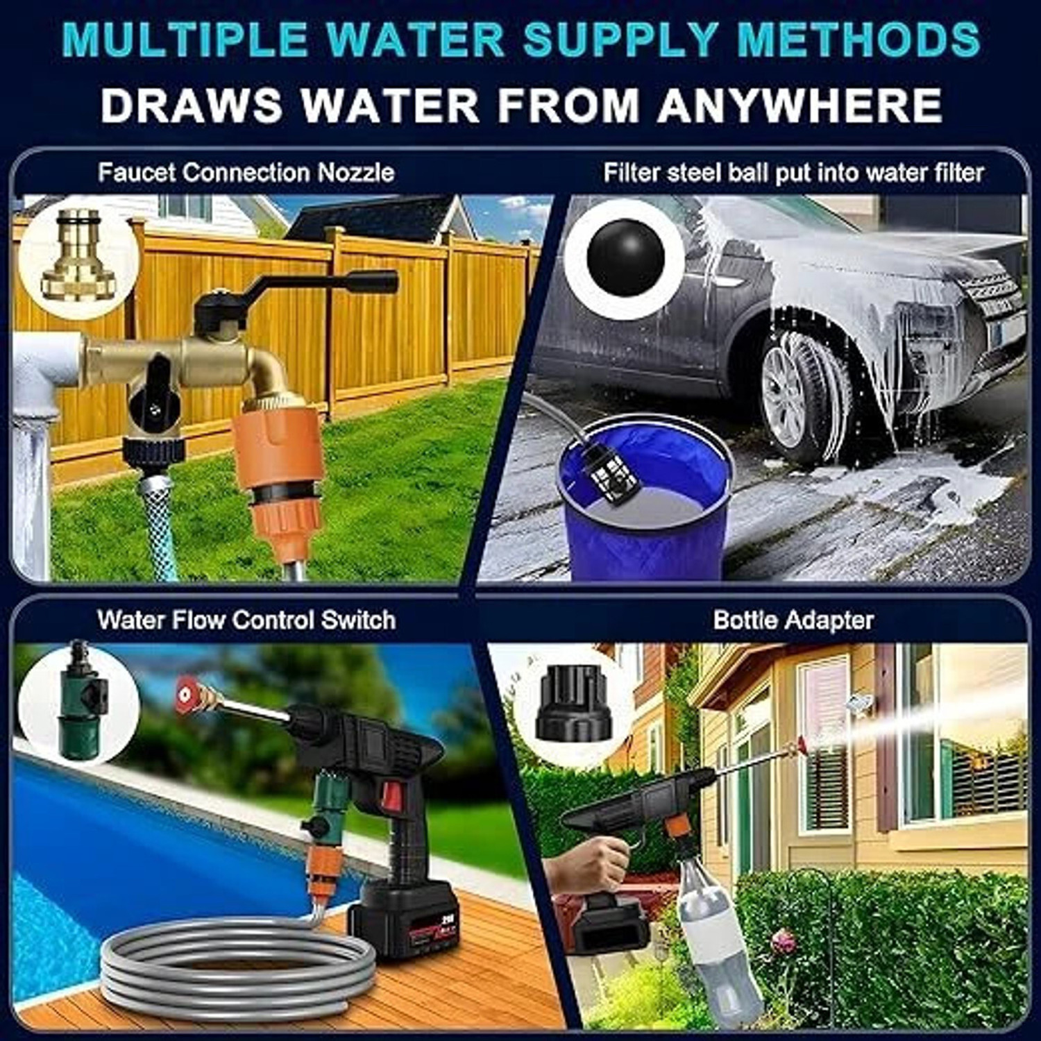 Image of dwani Double Battery Car Washer for Cleaning & Bike Washing Pressure Washer Pressure Washer