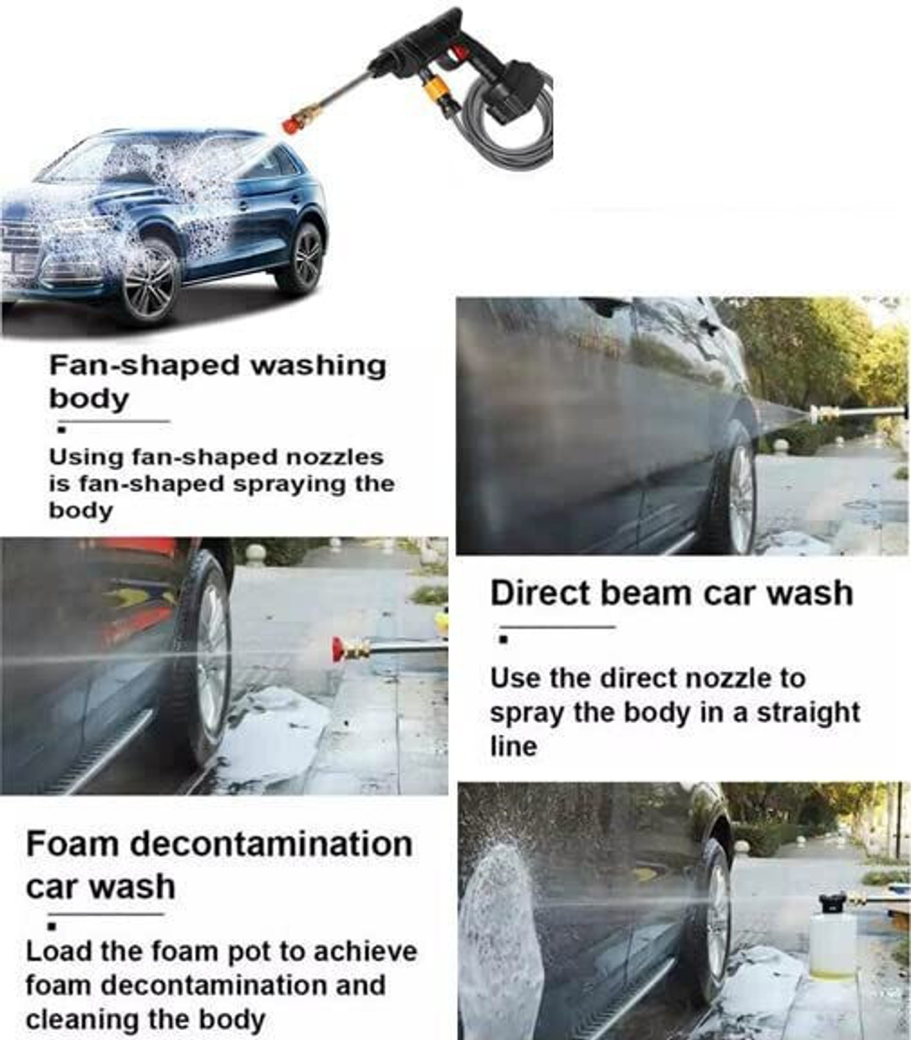 Image of Sontox 24V /5 Meter Hose /Portable Water Pressure Gun(Car /Home)-255 Pressure Washer
