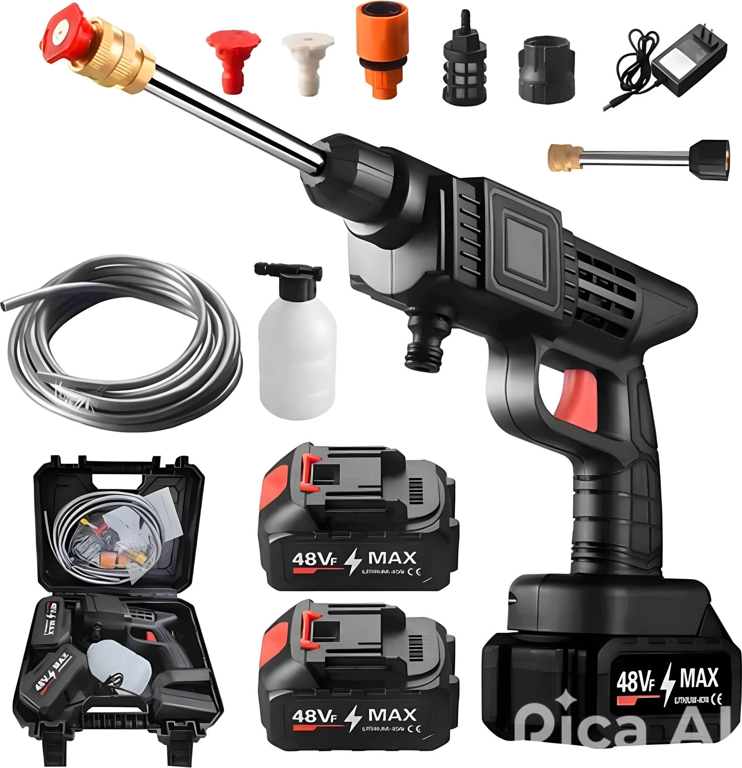 Image of Rlstore Car Washer High Pressure Washer Set with Accessories and 48w 2 battery Spray Gun