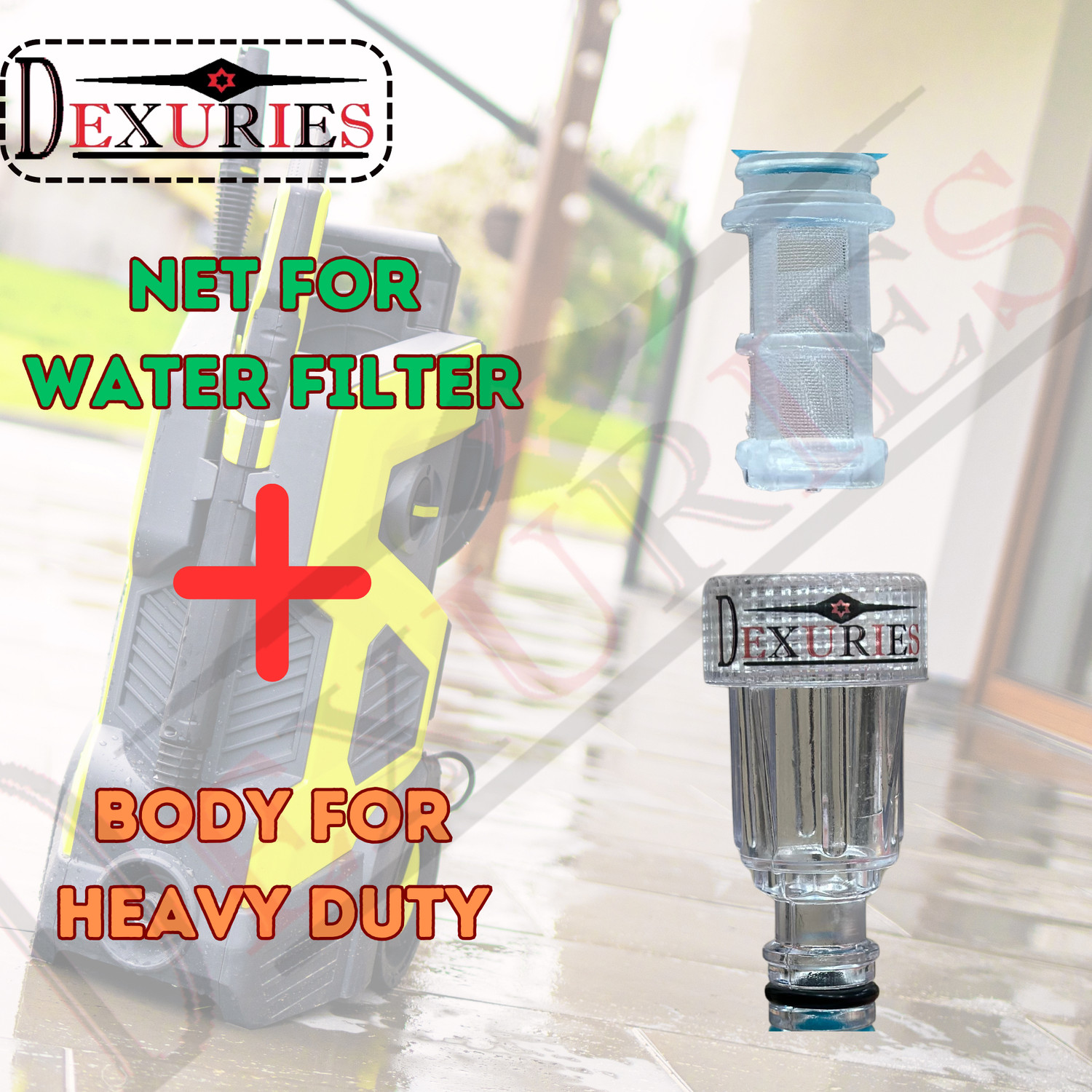 Image of DEXURIES Universal Heavy Duty 3 /4 inch Pressure Washer Inlet Filter & Quick Connector Nipple Pressure Washer