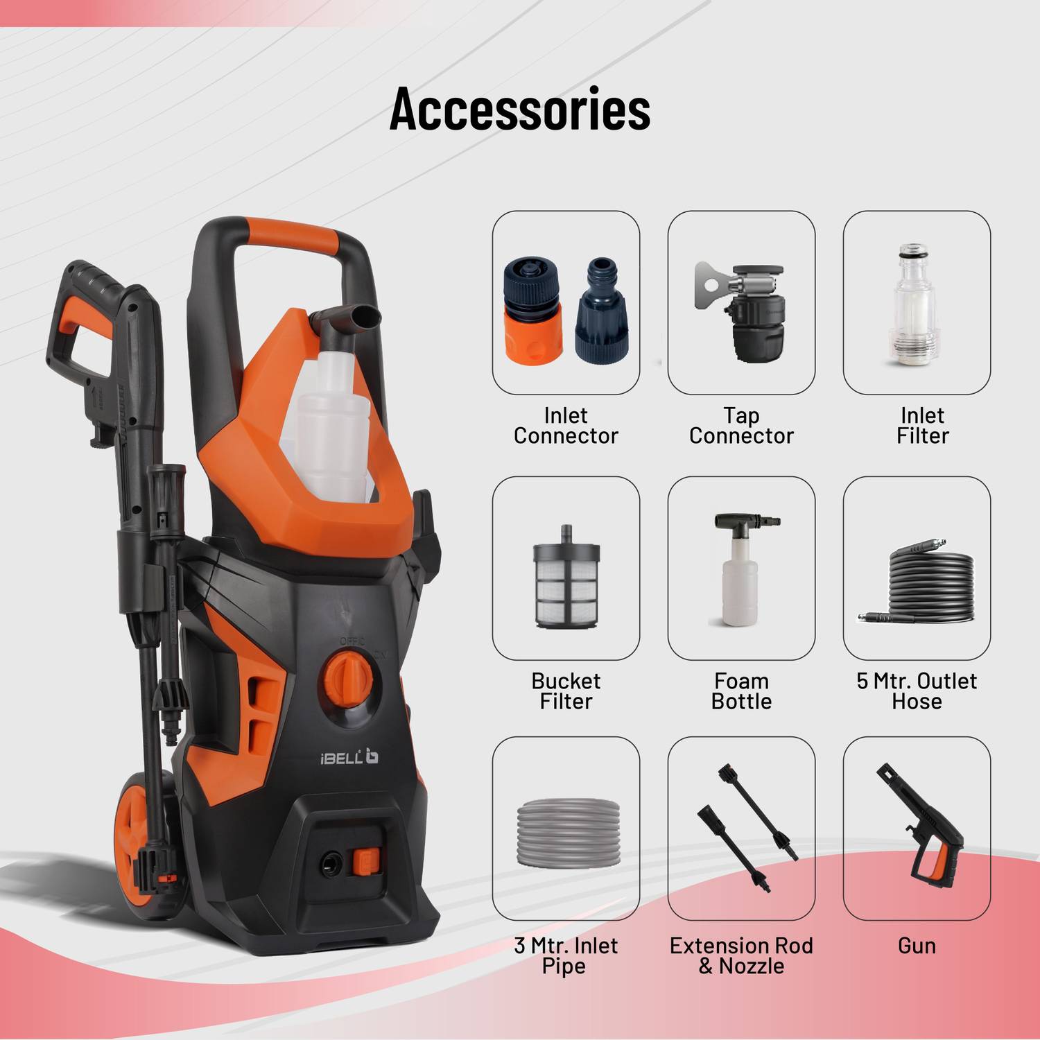 iBELL WIND55 1800W Pressure Washer 140bar - Image 2