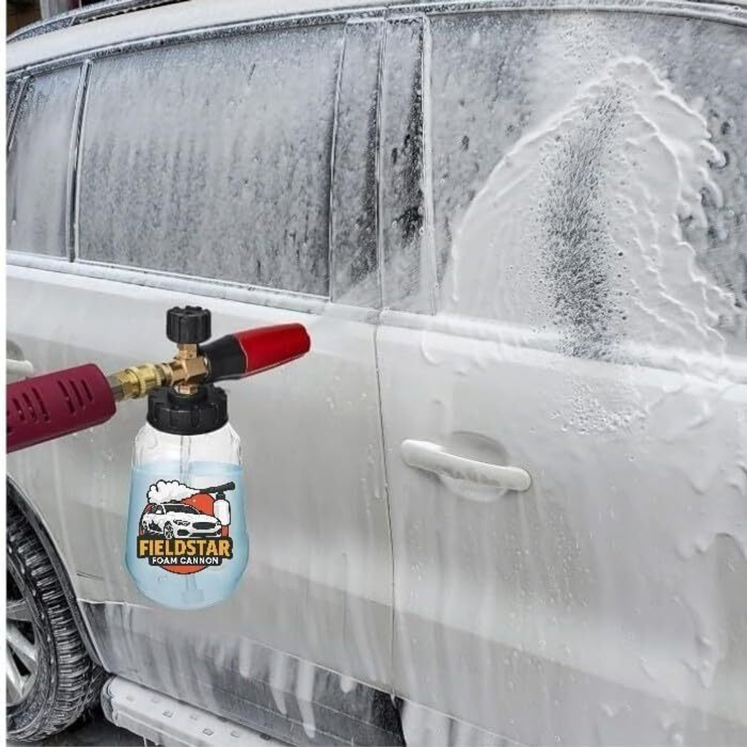Image of Fieldstar Car Pressure Washer Gun with Transparent Foam Cannon 1L|1 /4 inchConnector,Fits STARQ Pressure Washer