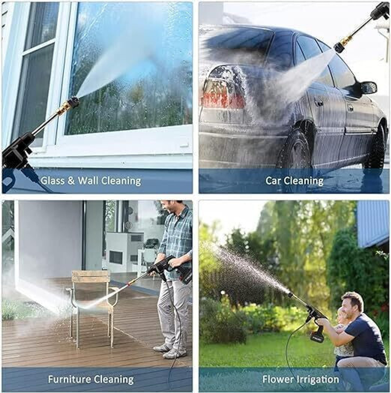 Image of SELVIE Wireless Pressure Washer Gun 48V 12000mah High Pressure Water Gun for Car Wash Spray Gun