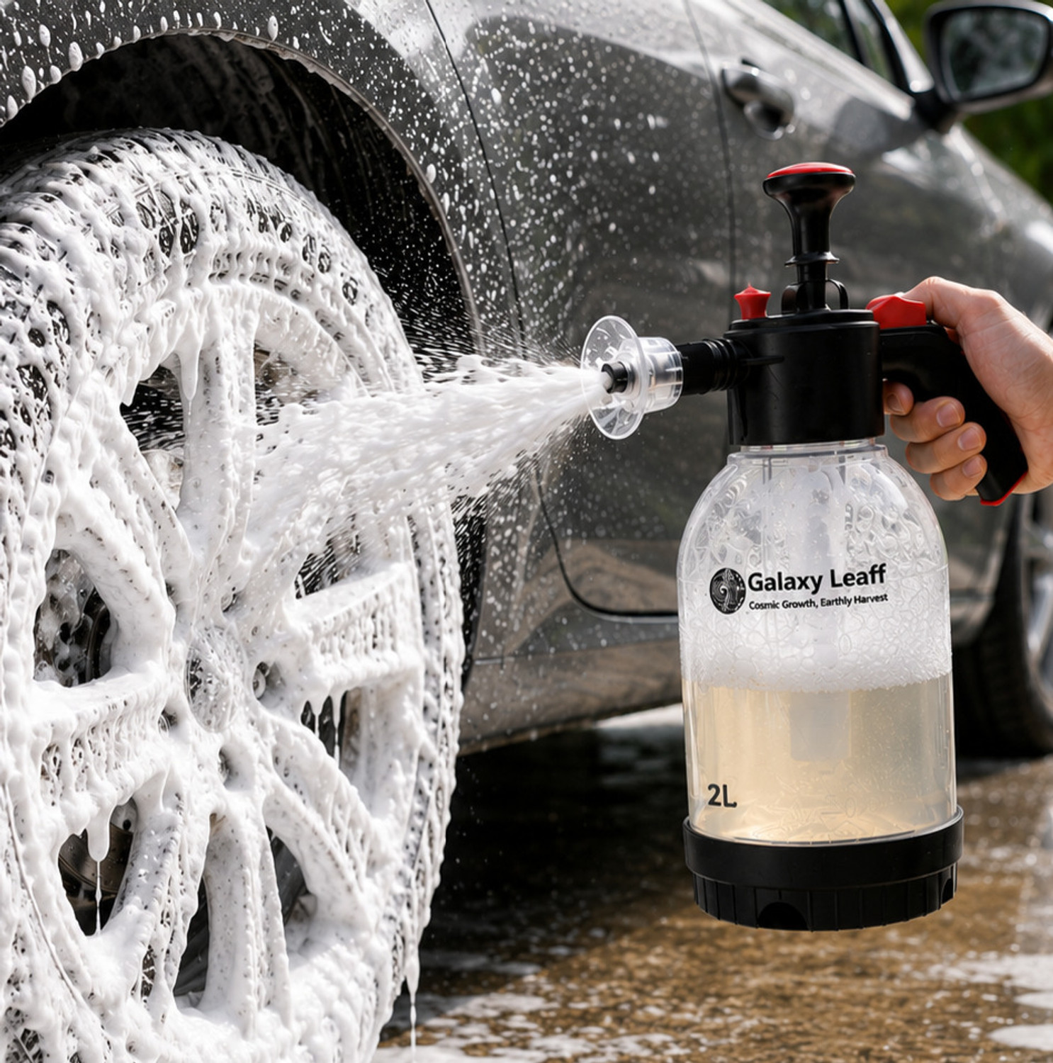 Image of Galaxy Leaff Foam Sprayer 2L For Cleaning Works | Car, Bike and Cycle Cleaning Pressure Washer