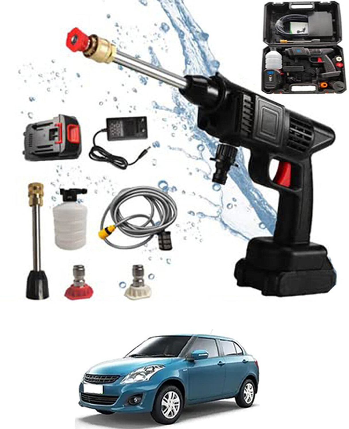 Image of Sontox 24V /5 Meter Hose /Portable Water Pressure Gun(Car /Home)-255 Pressure Washer