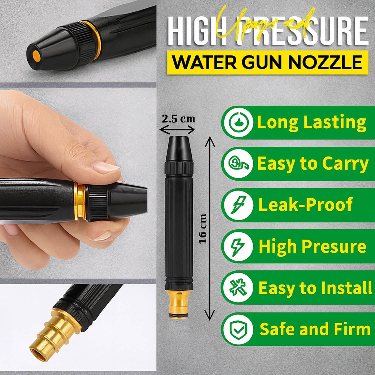 PrimeStore 100L High Pressure Water Gun, Black - Image 2