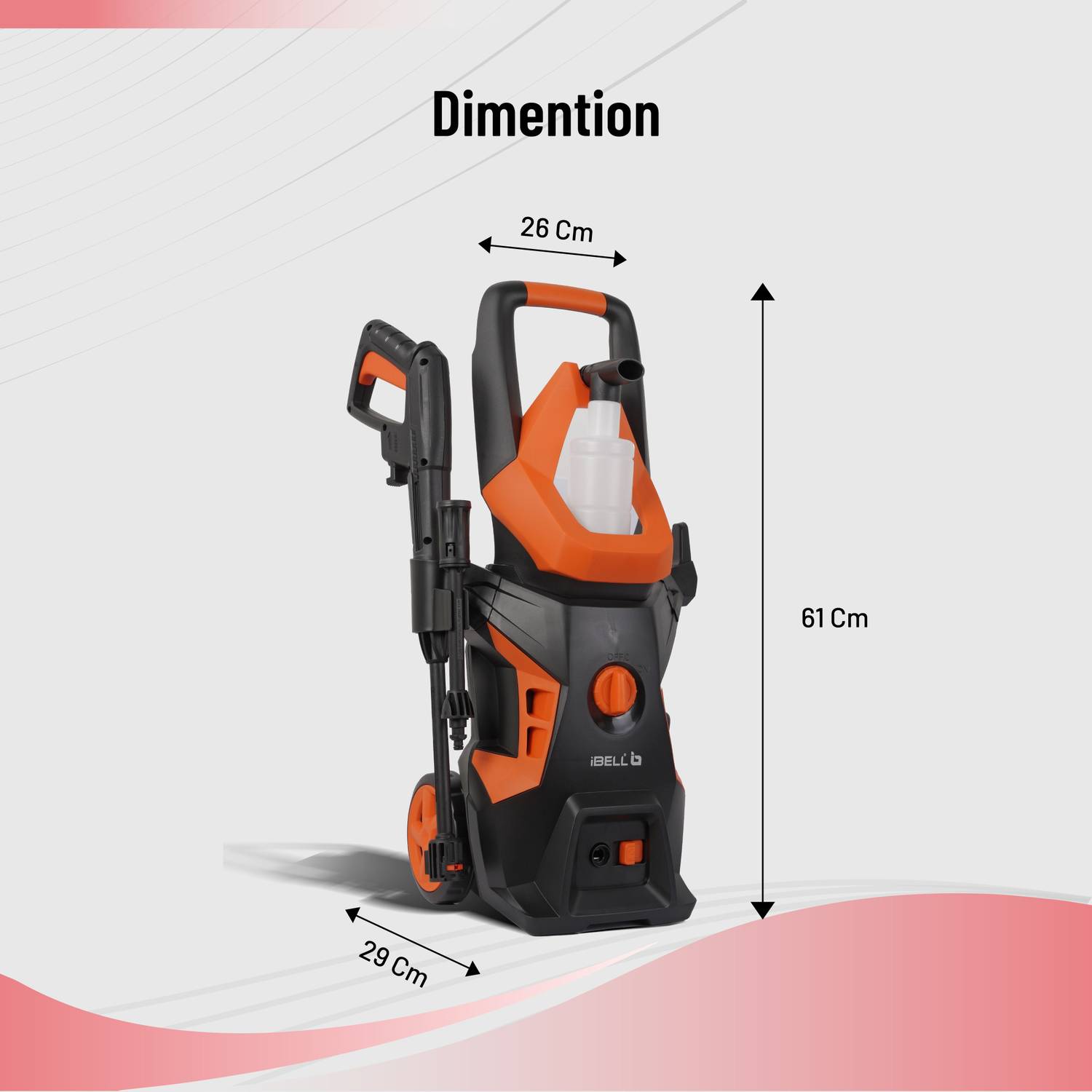 iBELL WIND55 1800W Pressure Washer 140bar - Image 4