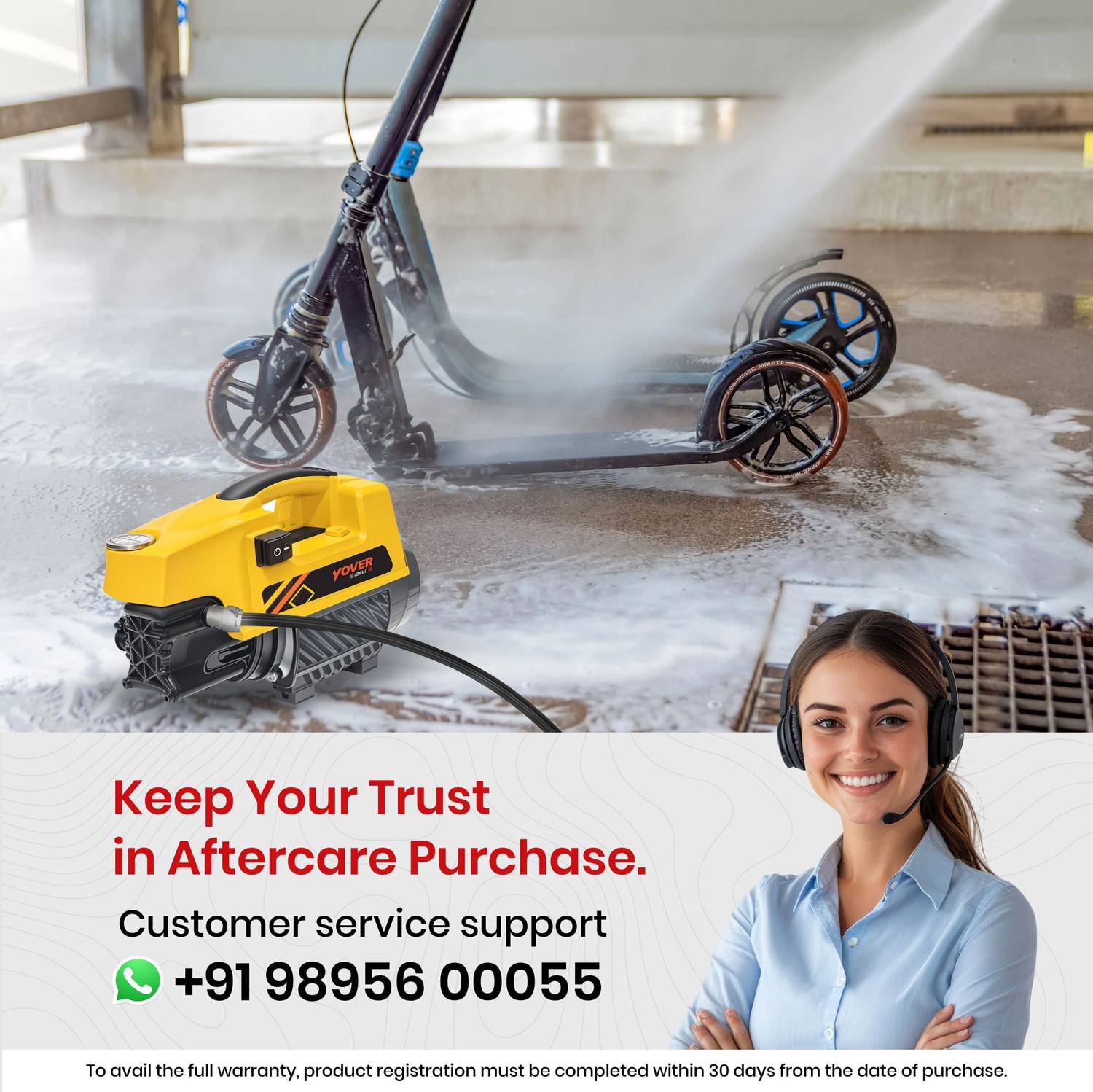 iBELL Yover 1800W 120bar 6.5L/Min Pressure Washer - Image 5