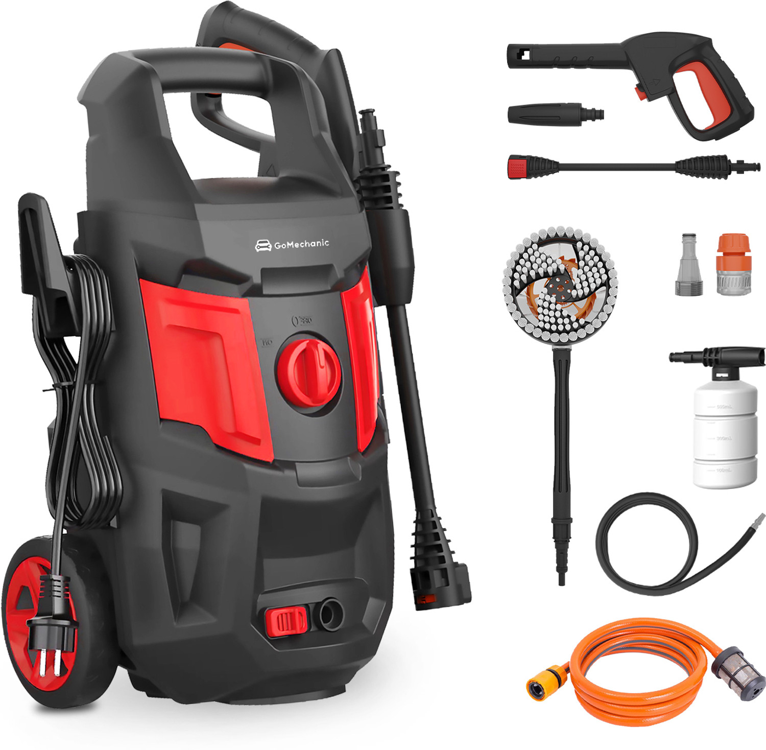 Image of GoMechanic 200 Bar, 7.5 L /h Flow Rate 2200W with rotating brush Upright Pressure Washer
