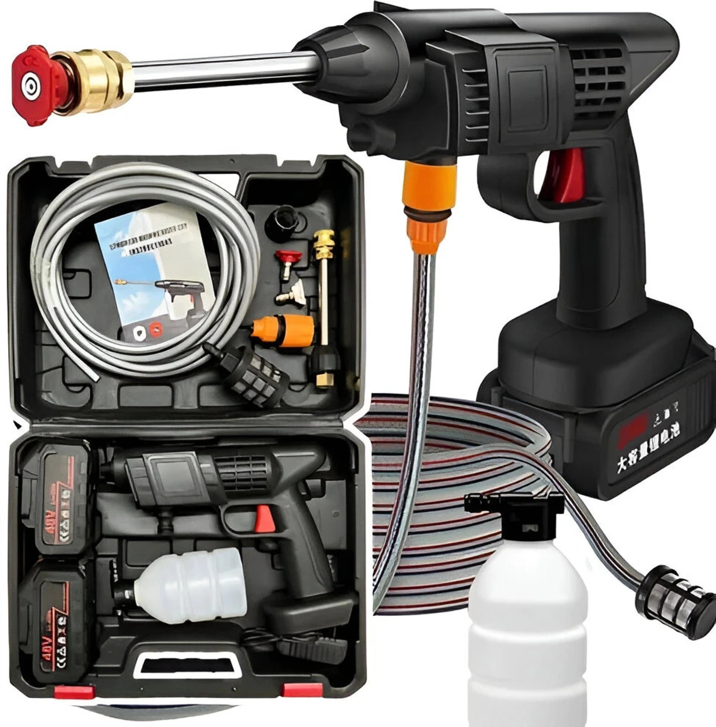 Image of Ornelo Vaani Cordless Pressure Washer Gun, Dual Battery 48V 12000mAhCar Wash Kit Pressure Washer