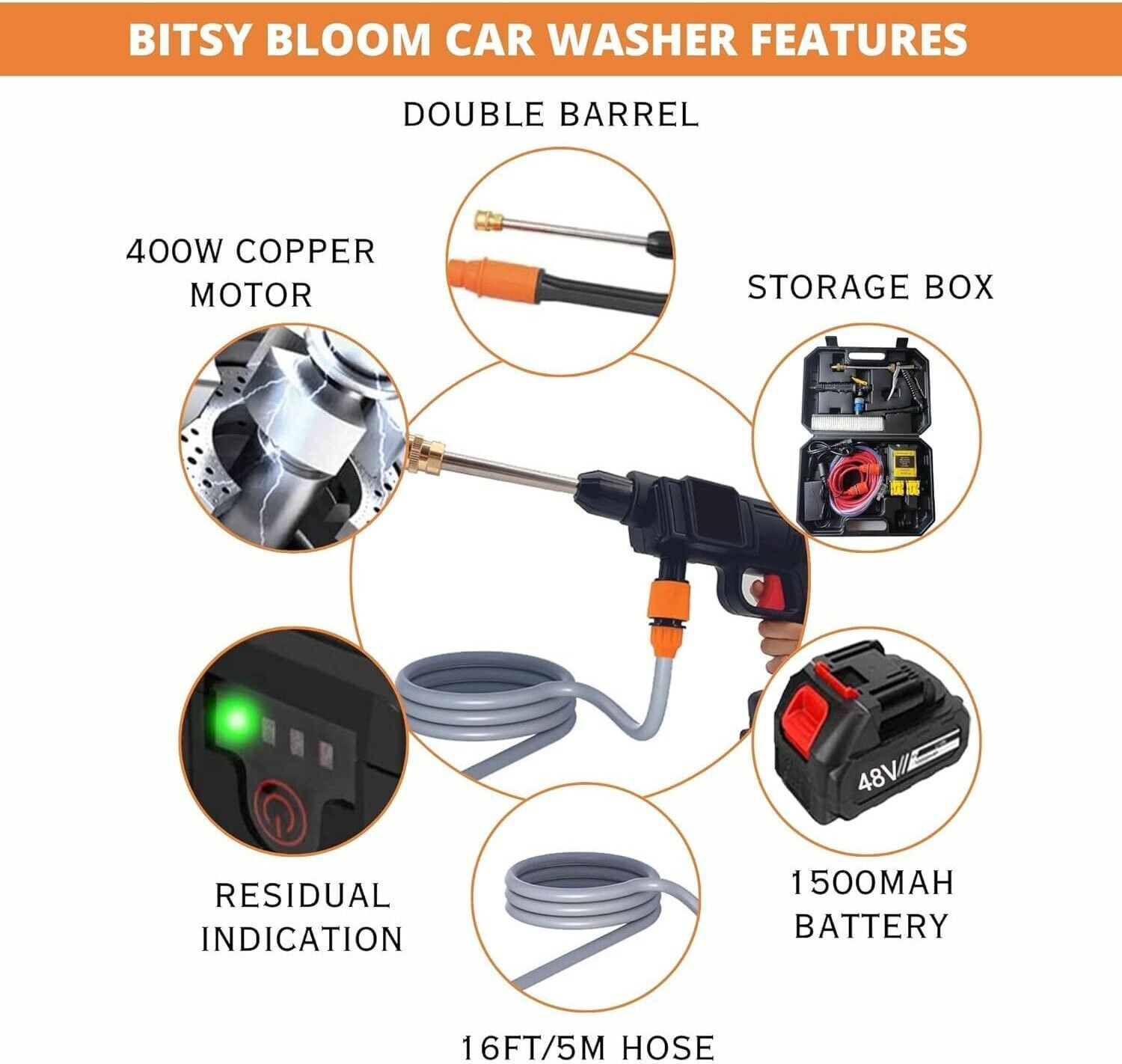 Image of AARUKCREATION Cordless Pressure Washer Pressure Washer