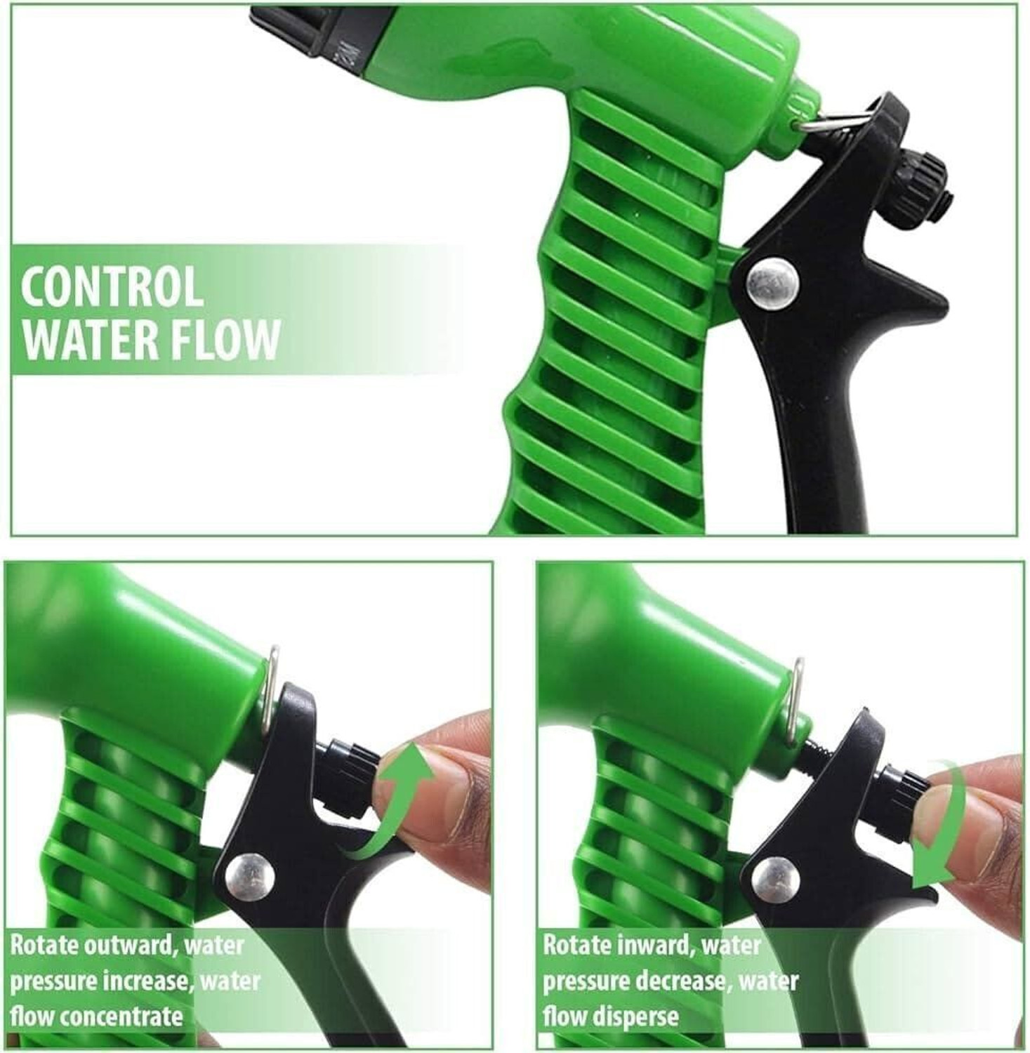 Image of MASHKI 20 Meter (65 Feet) 3-Layered Braided Water Hose Pipe with Spray Gun,Accessories Spray Gun
