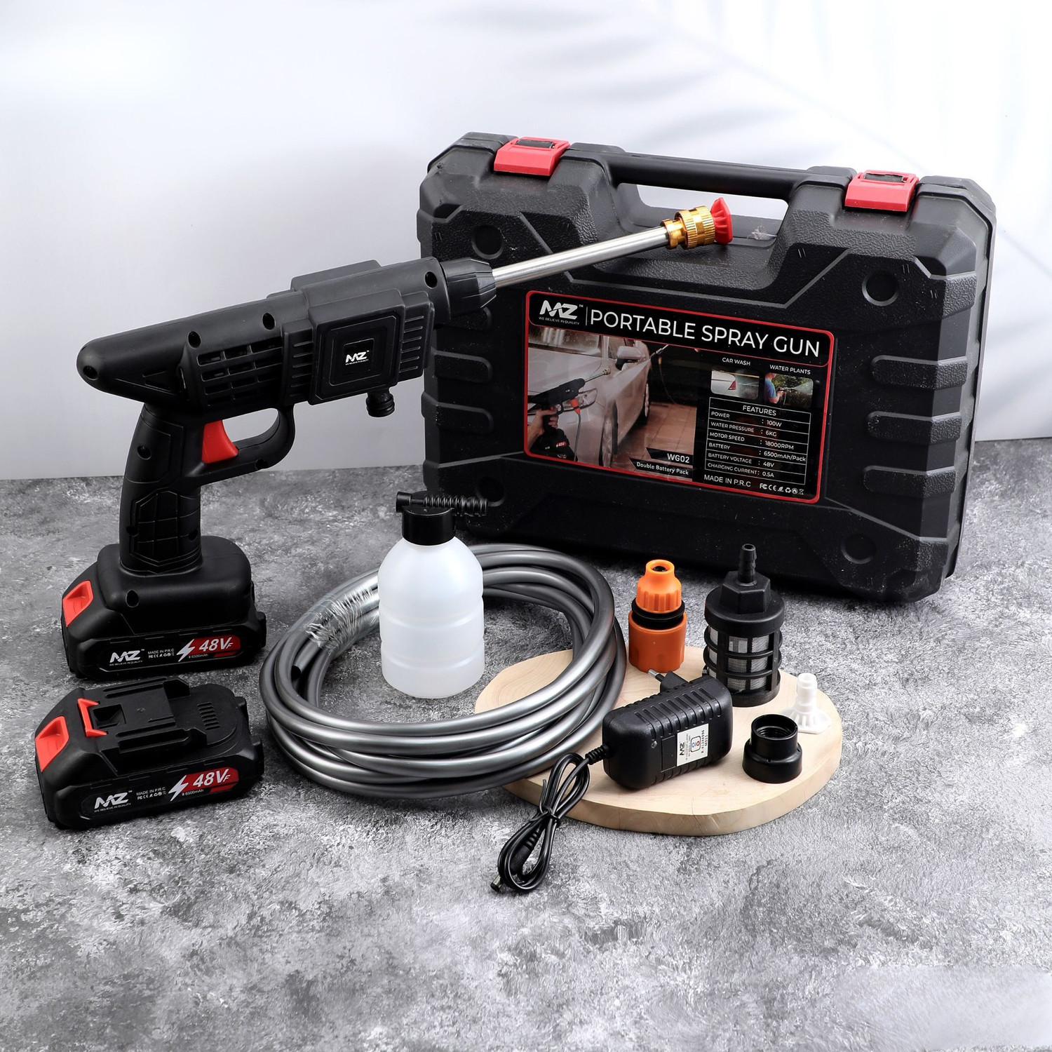 Image of MZ WG02(PORTABLE SPRAY GUN)6500mAh Multi Cleaning Like Car & Bike Washing,Gardening Spray Gun