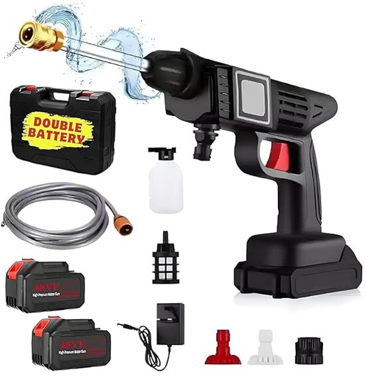 Image of clanol Cordless Portable Wireless Pressure Washer Gun 48V (DABUL BATRI) Spray Gun