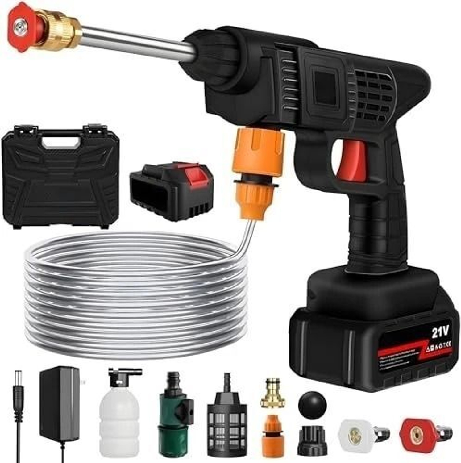 Image of QuickWasher Pro 48V Portable Pressure Washer with 2 Batteries for Car wash & home cleaning Pressure Washer