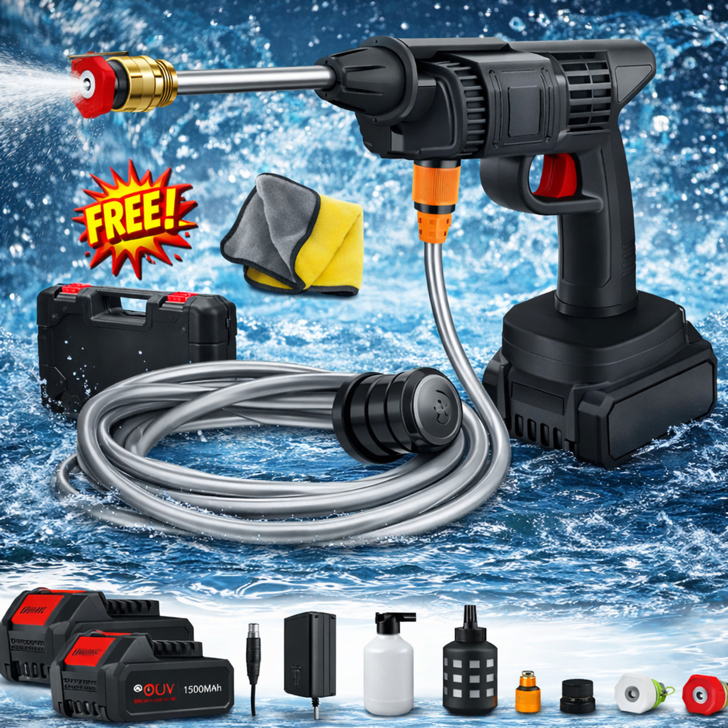 Image of NextGen Cordless | High Pressure Washer Gun | 48V 2 Battery | for Car Bike & MultiClean Pressure Washer
