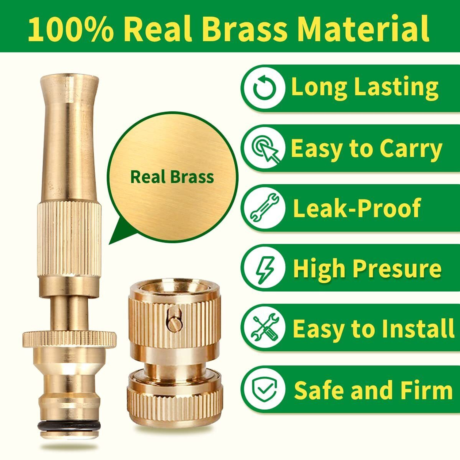 Image of Varsha Brass Water Spray Gun Nozzle - High Pressure Water Gun Nozzle Spray Gun