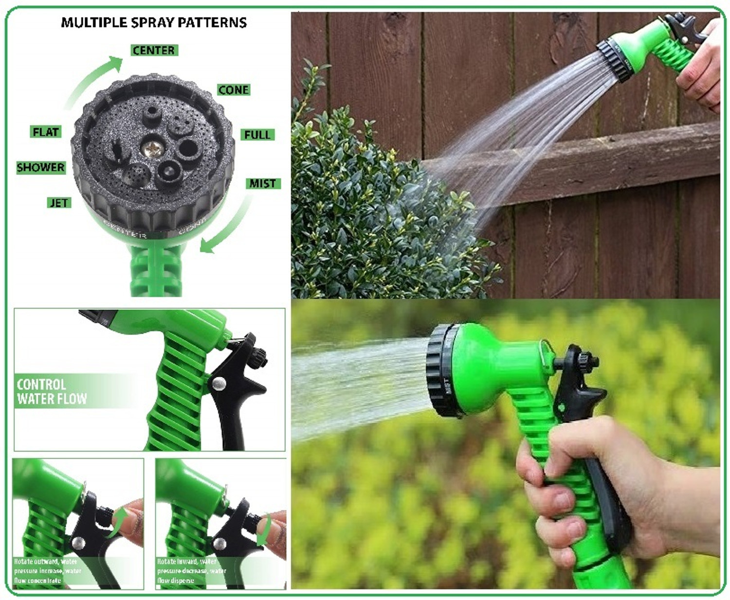 Image of Flipkart SmartBuy 10 Meter Metallic Blue Flexible Pipe (Diameter: 12 mm) With Car Pressure Washer Spray Gun